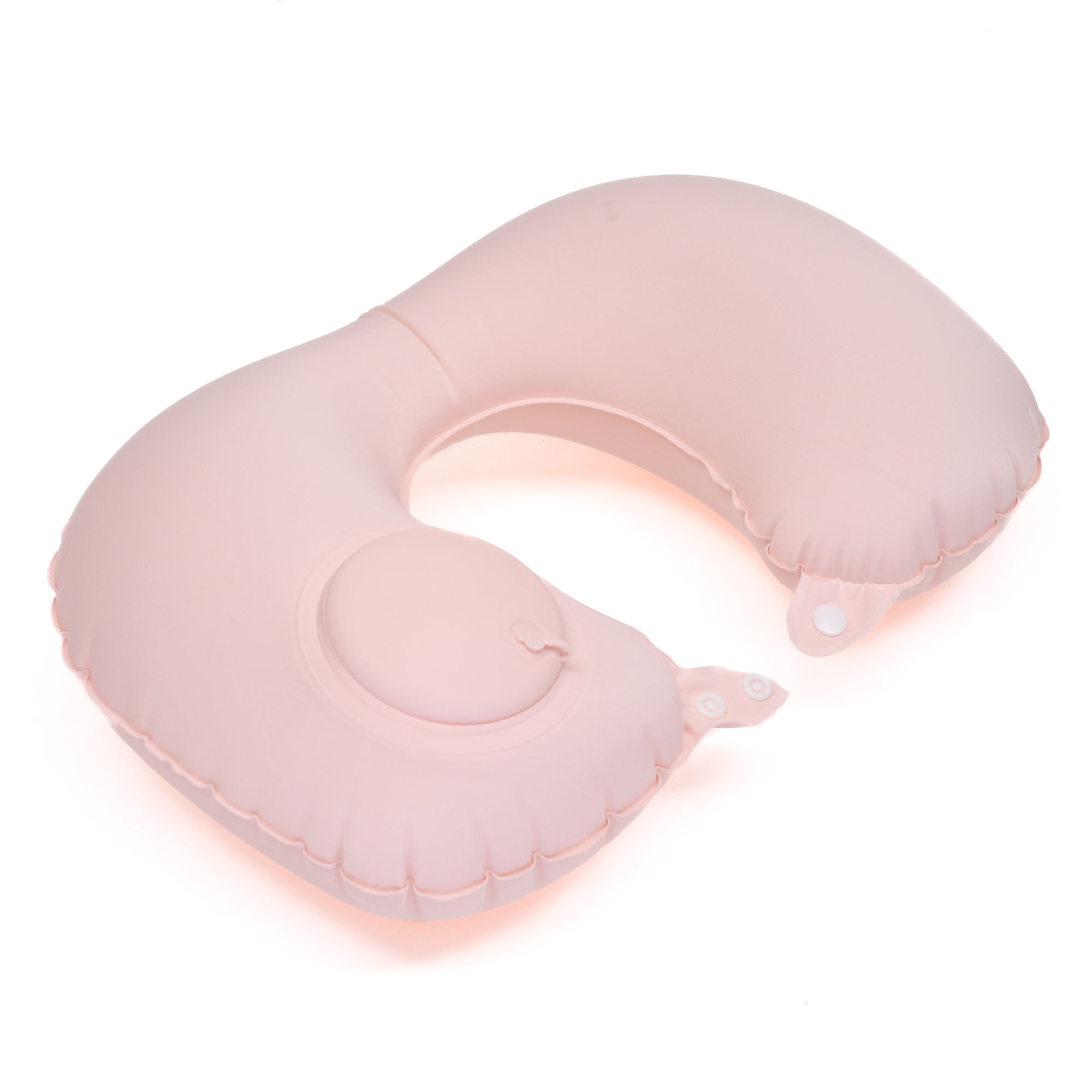 Inflatable Cooling Travel Neck Pillow- Pink and Grey