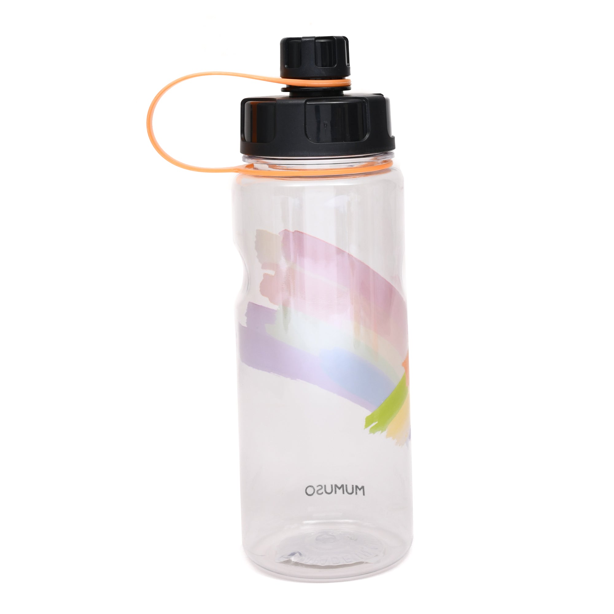 Rainbow Sports Water Bottle- Green/ Blue/ Black