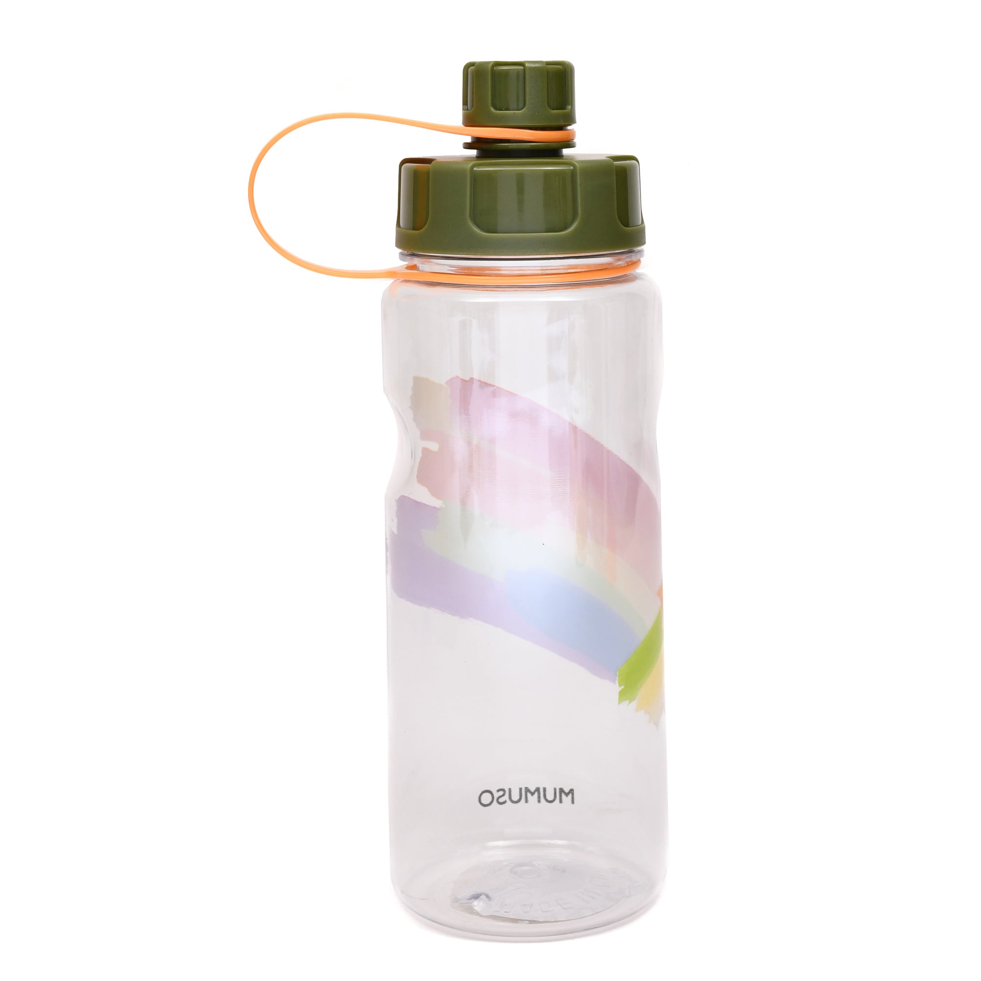 Rainbow Sports Water Bottle- Green/ Blue/ Black