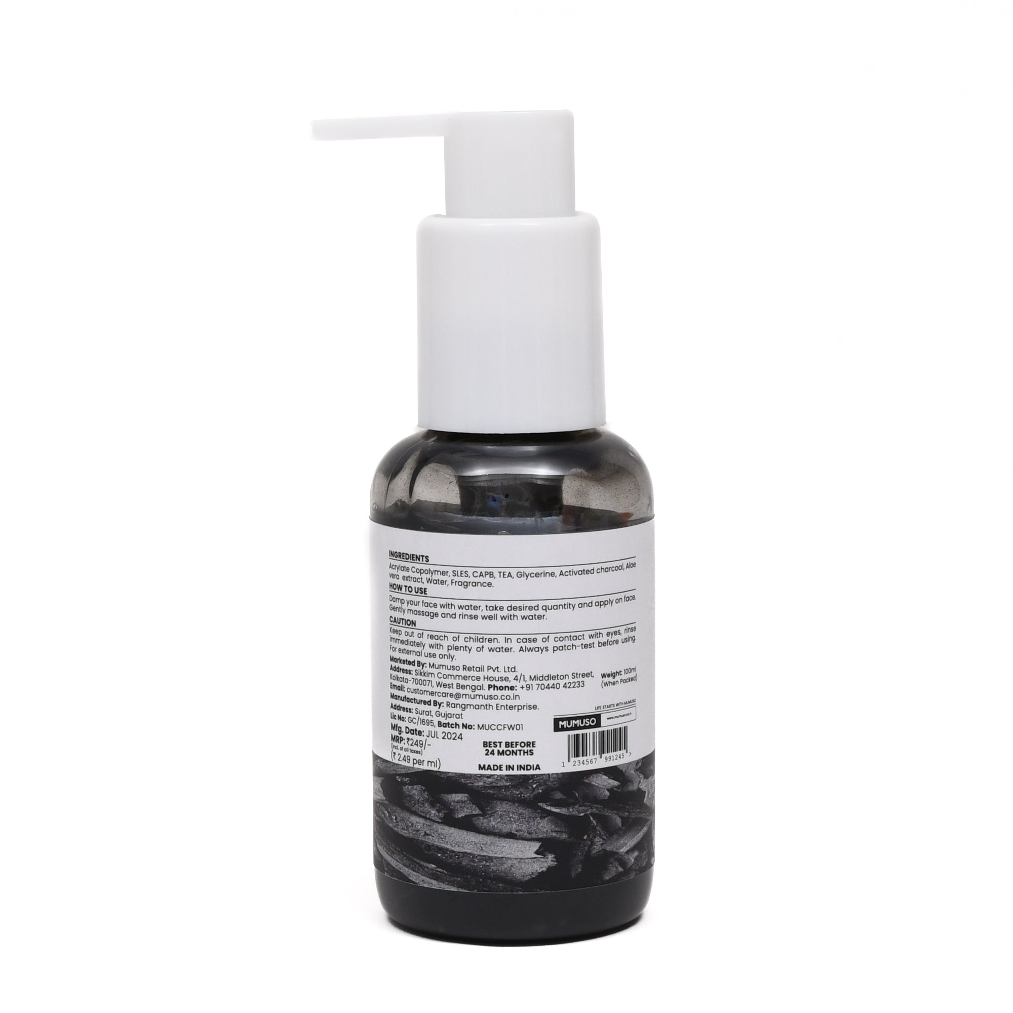 Activated Charcoal Face Wash - 100 ml