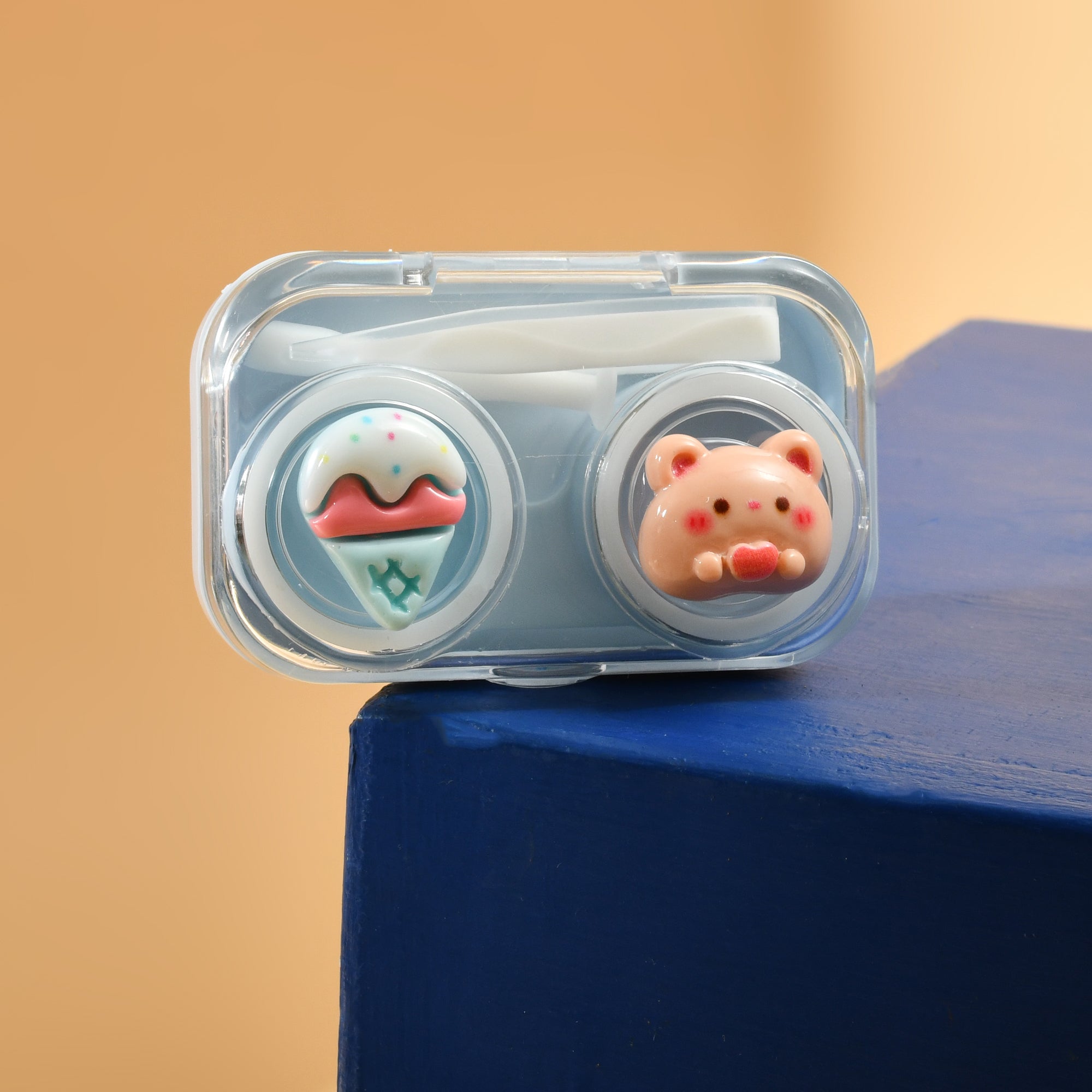 Mini Portable Contact Lens Case- Baby Blue