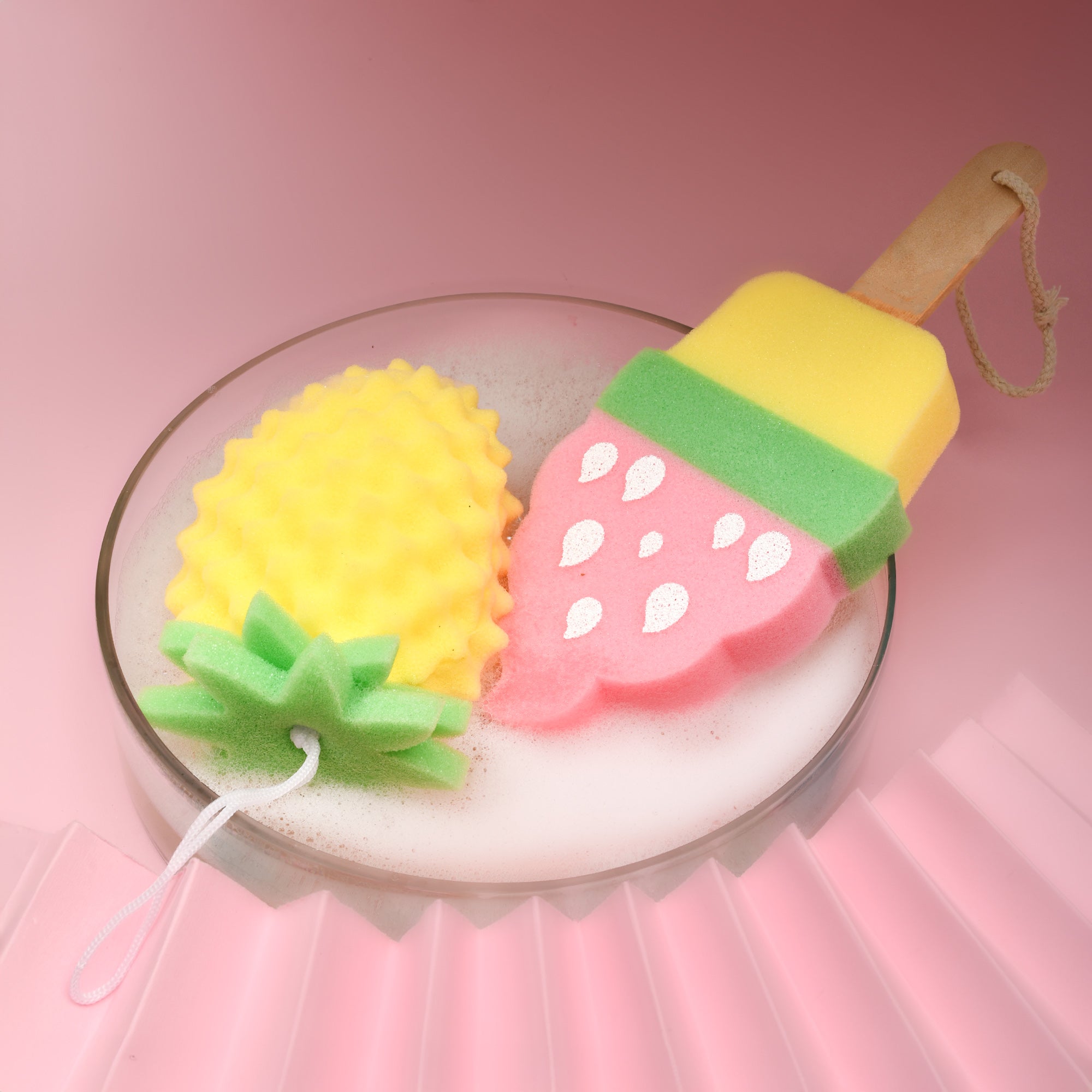 Mumuso Cute Bath Sponge- Icecream/ Pineapple