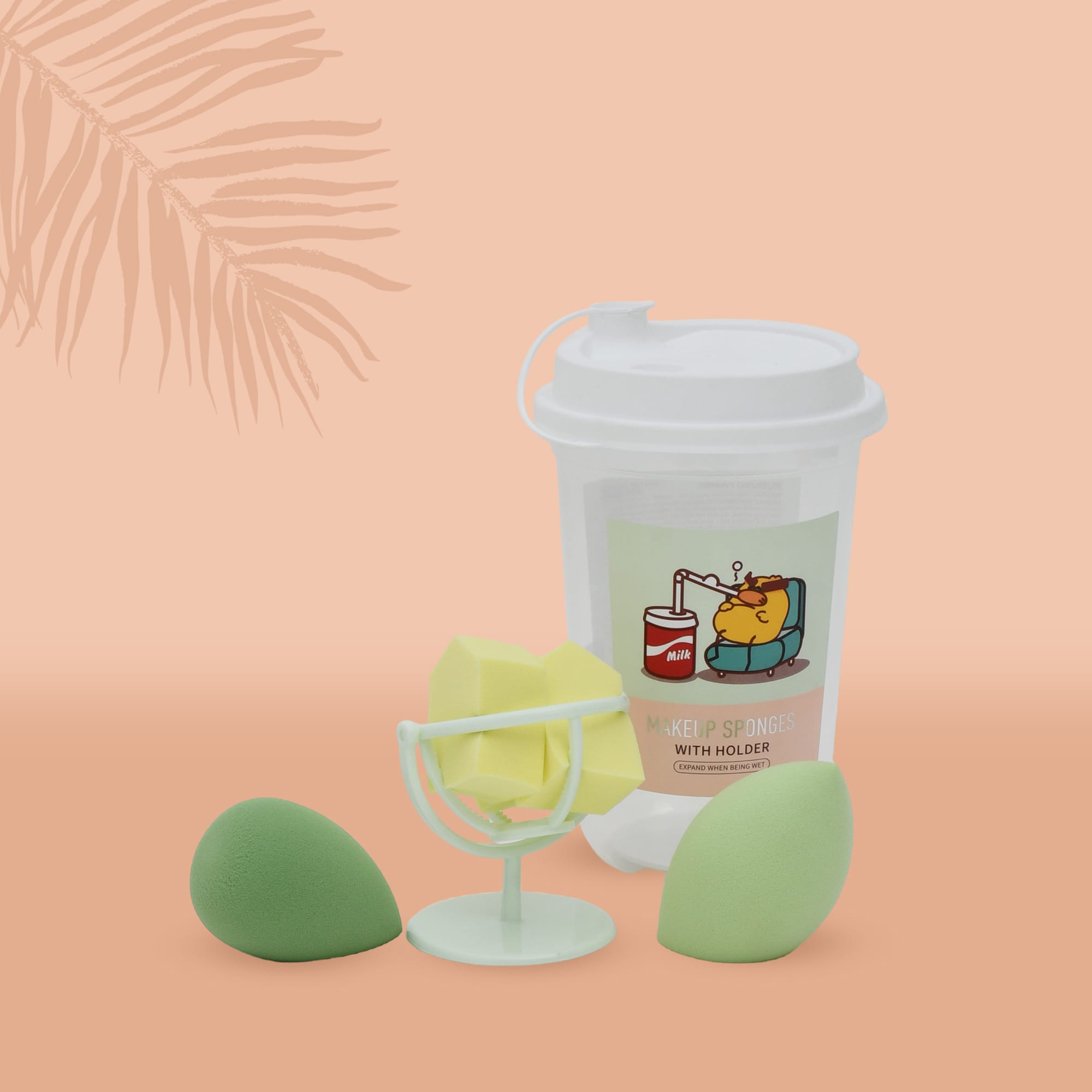 Make Up Sponges with Holder - Multicolour Mumuso