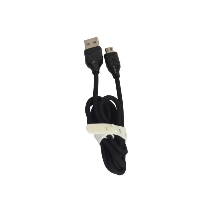 Micro Silicone USB Cable with LED Light  - Black Mumuso