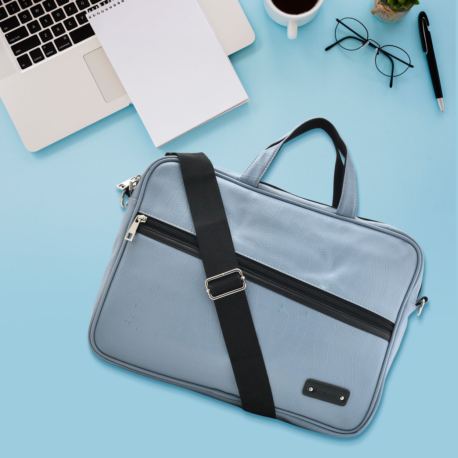 Mini Laptop Bag - Light Blue Mumuso