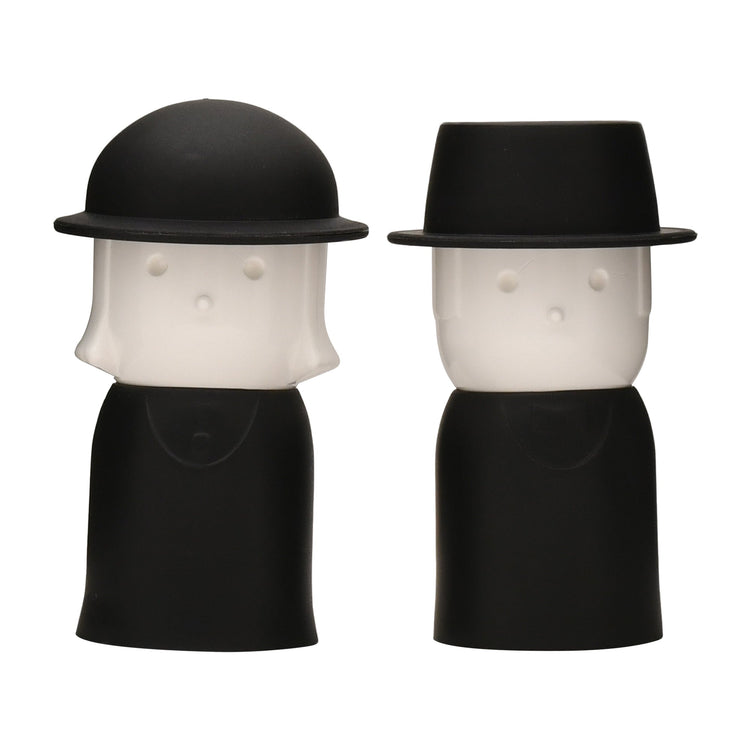 Mr. and Mrs. Salt & Pepper Dispenser - Black & White Mumuso