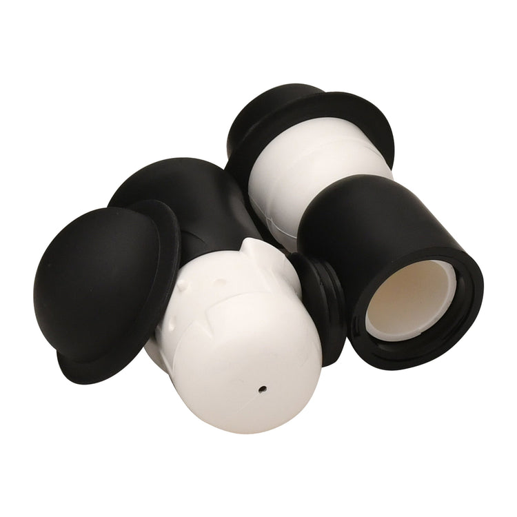 Mr. and Mrs. Salt & Pepper Dispenser - Black & White Mumuso