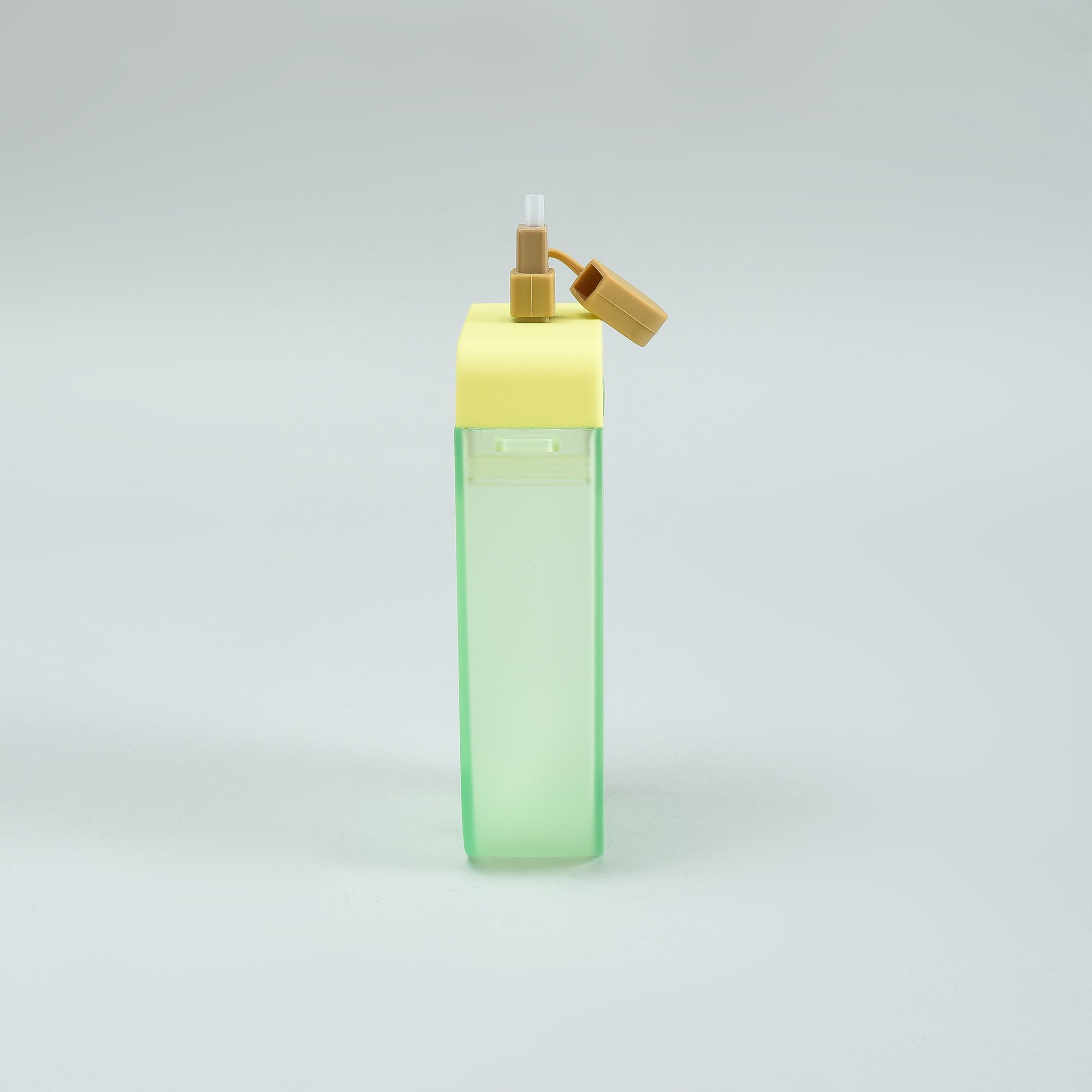 Portable Popsicle Shaped Bottle with Straw- 300ml/Green