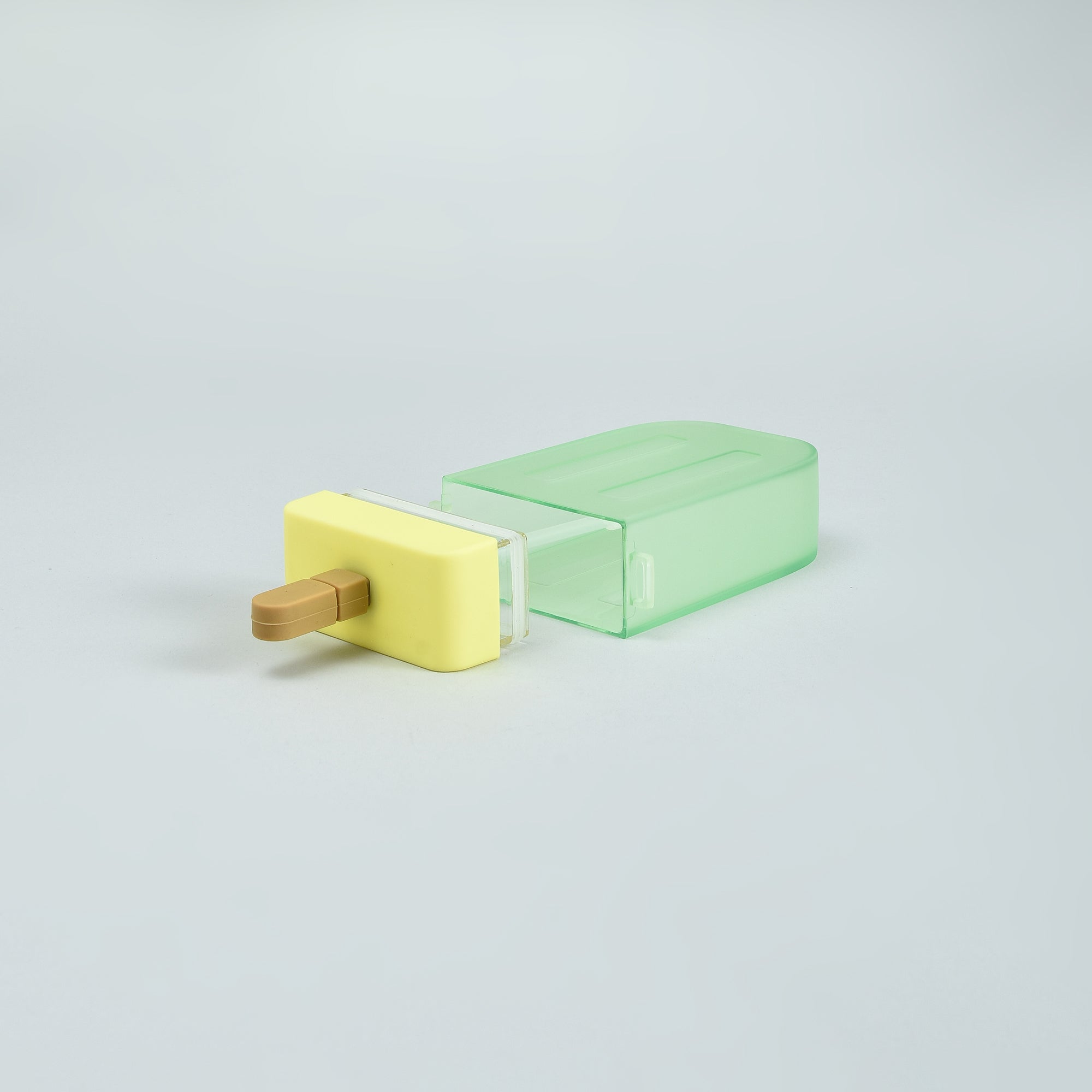 Portable Popsicle Shaped Bottle with Straw- 300ml/Green