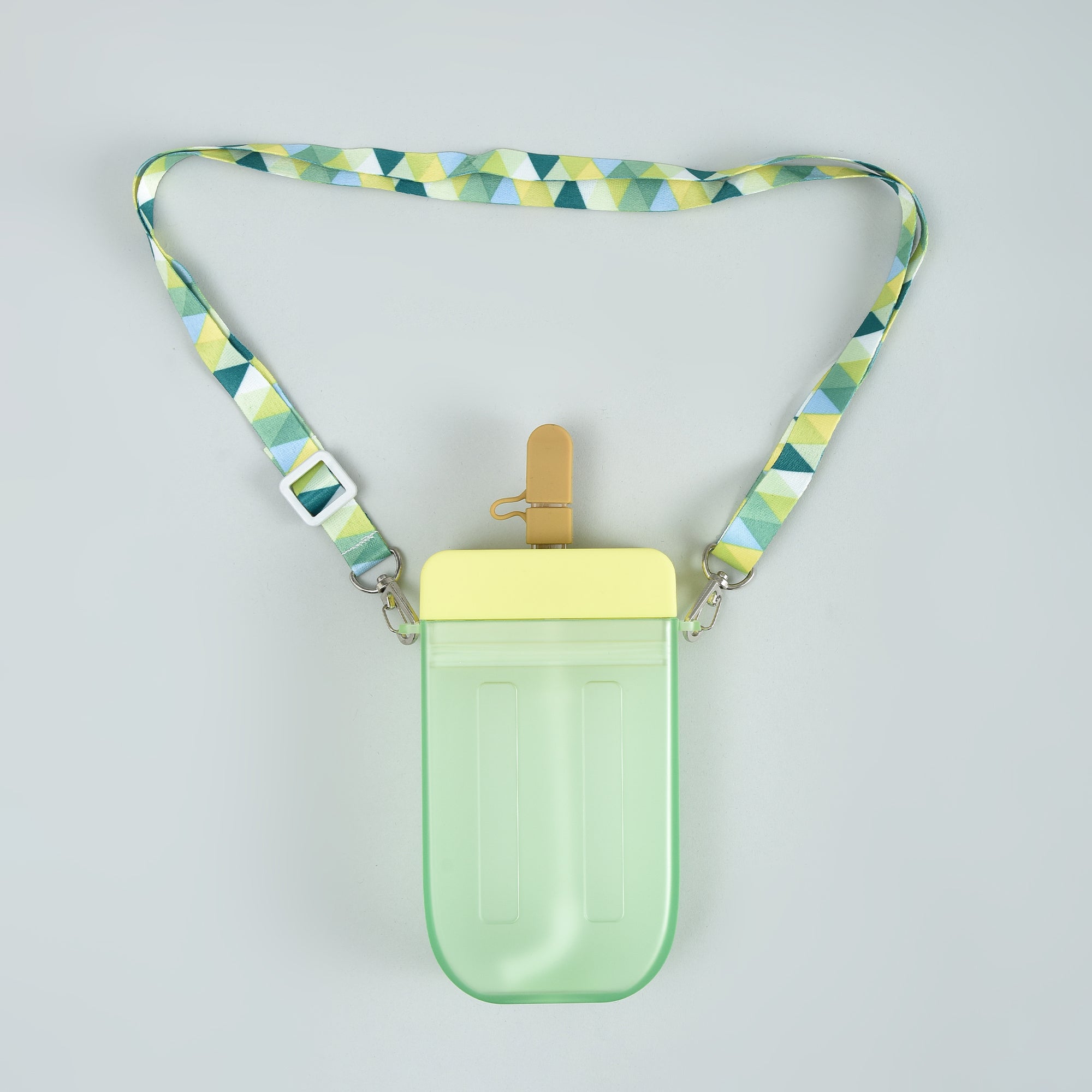 Portable Popsicle Shaped Bottle with Straw- 300ml/Green