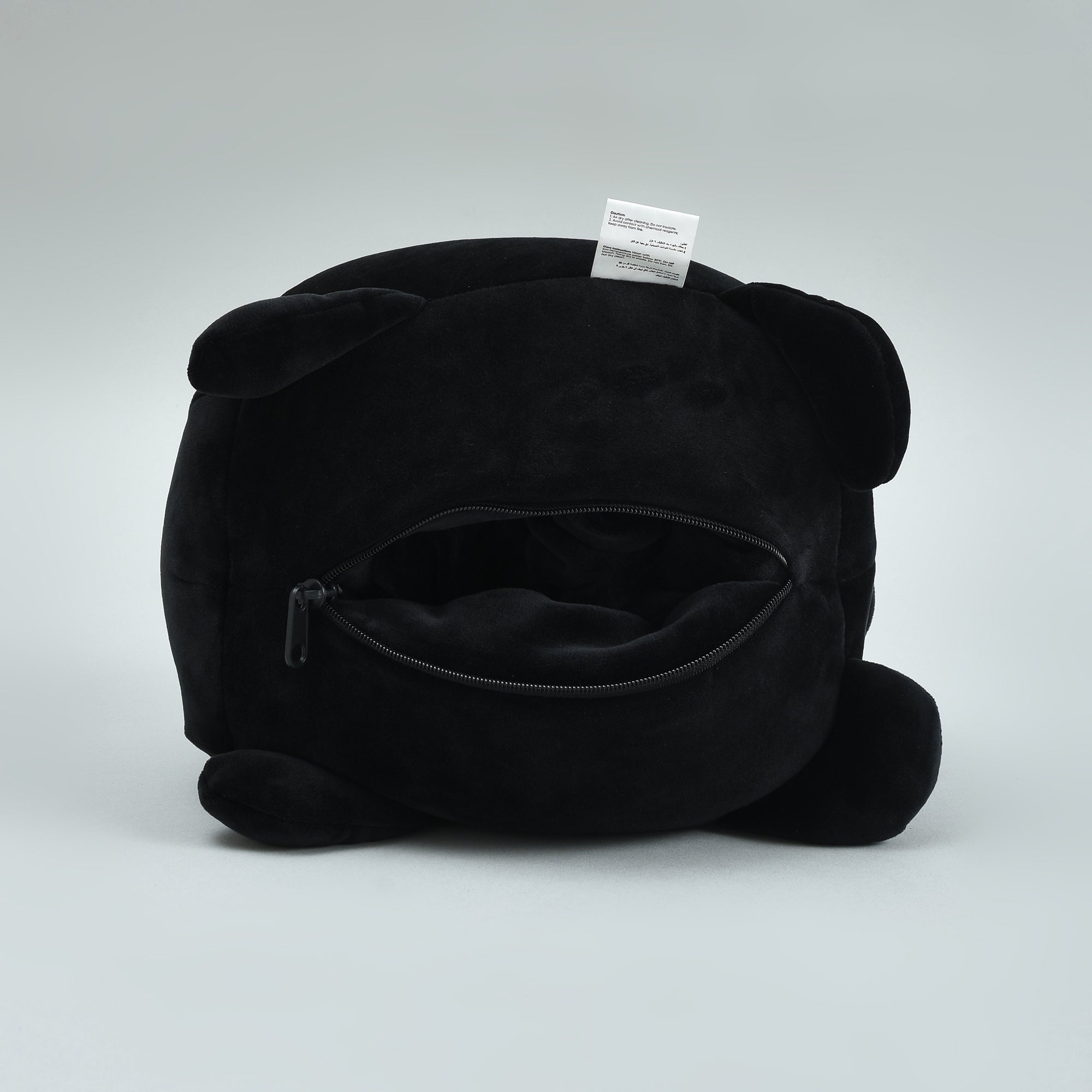 Cool Cat 2-in-1 Neck Pillow That Turns Into a Plush Cat- Black