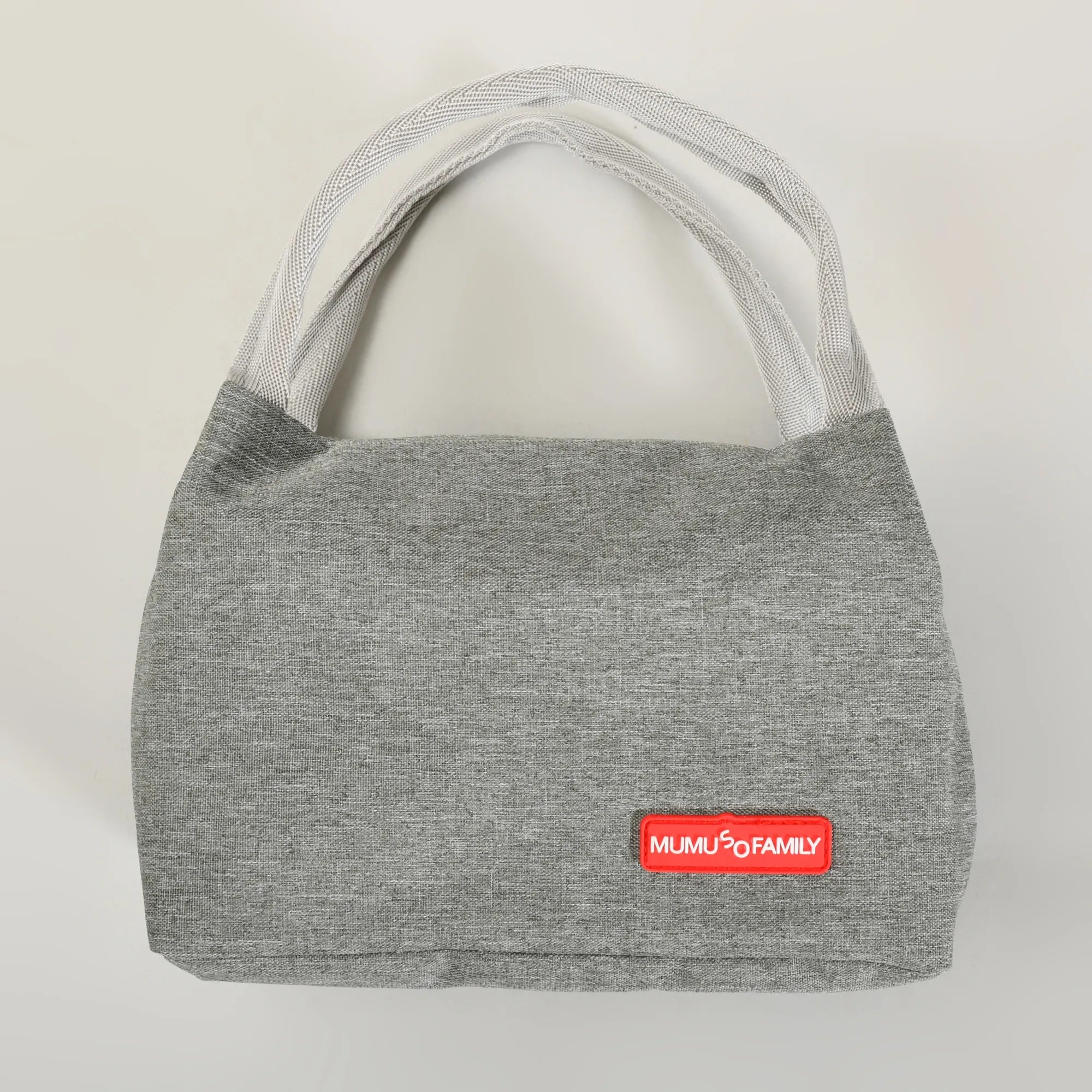 Portable Insulated Fabric Lunch Bag- Grey