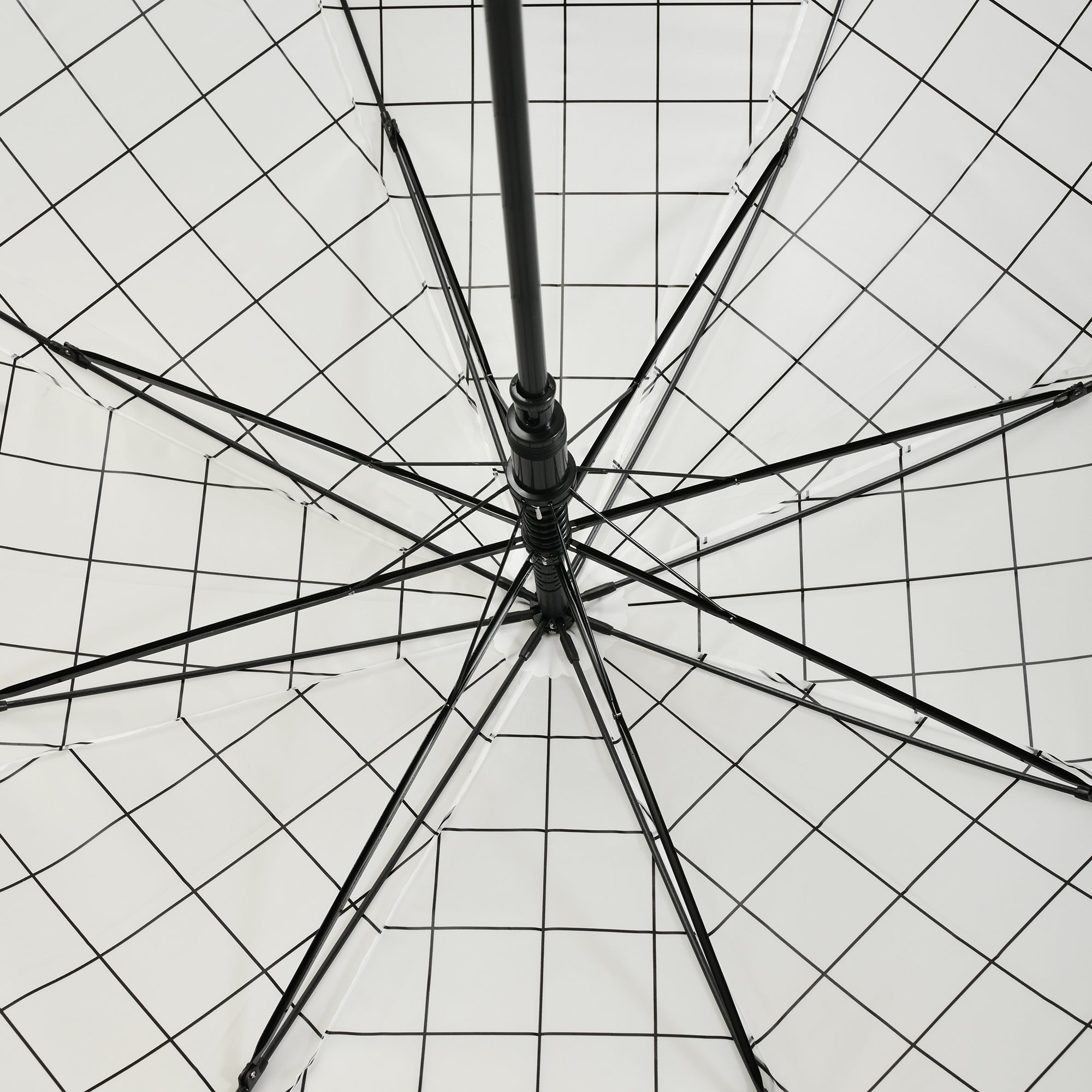 Good Times Umbrella with J Handle — Black and White Grid