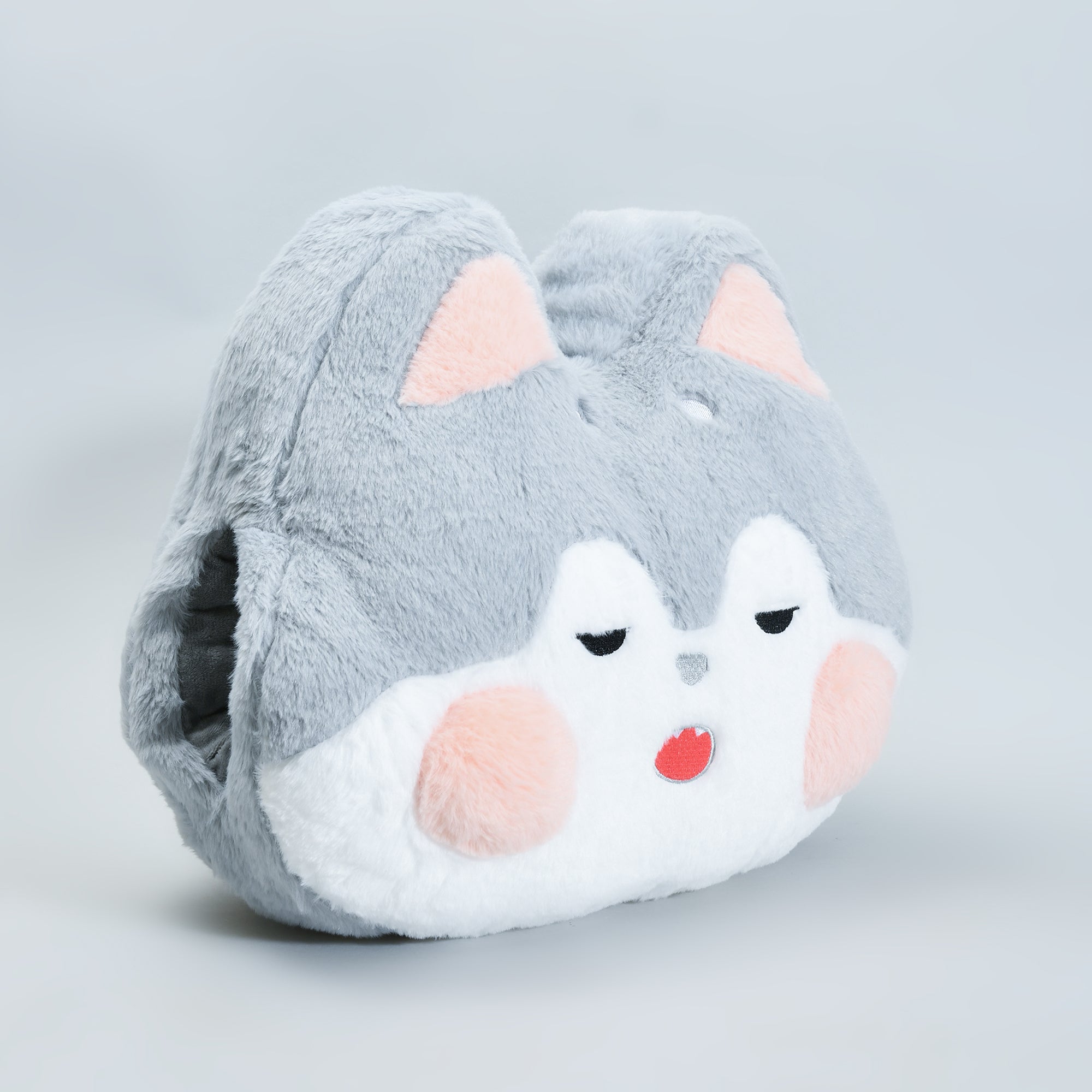 Siberian Husky Cartoon Hand Warmer Pillow- Grey