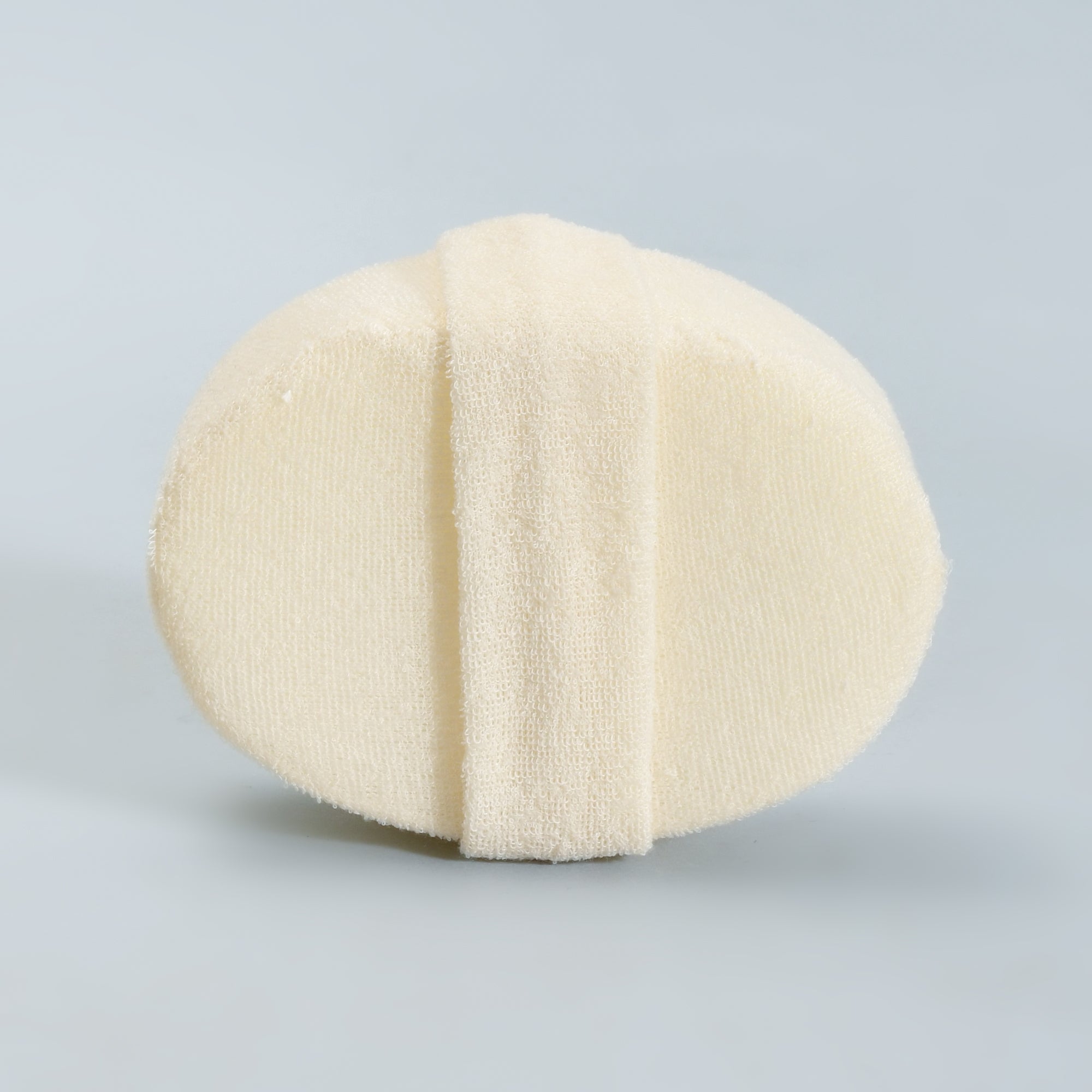 Mumuso Beige Exfoliating Pad with Strap — Dense Mesh