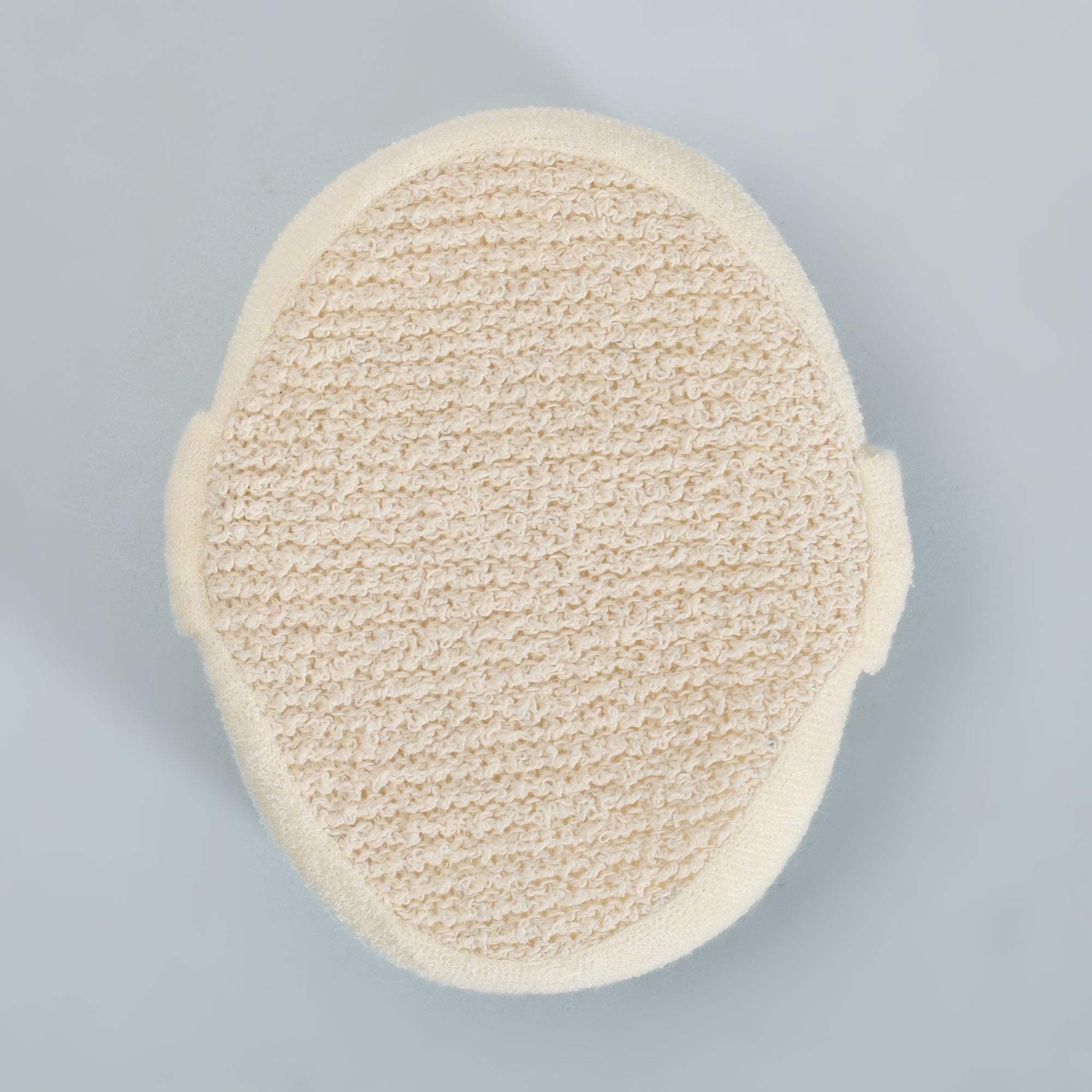 Mumuso Beige Exfoliating Pad with Strap — Dense Mesh