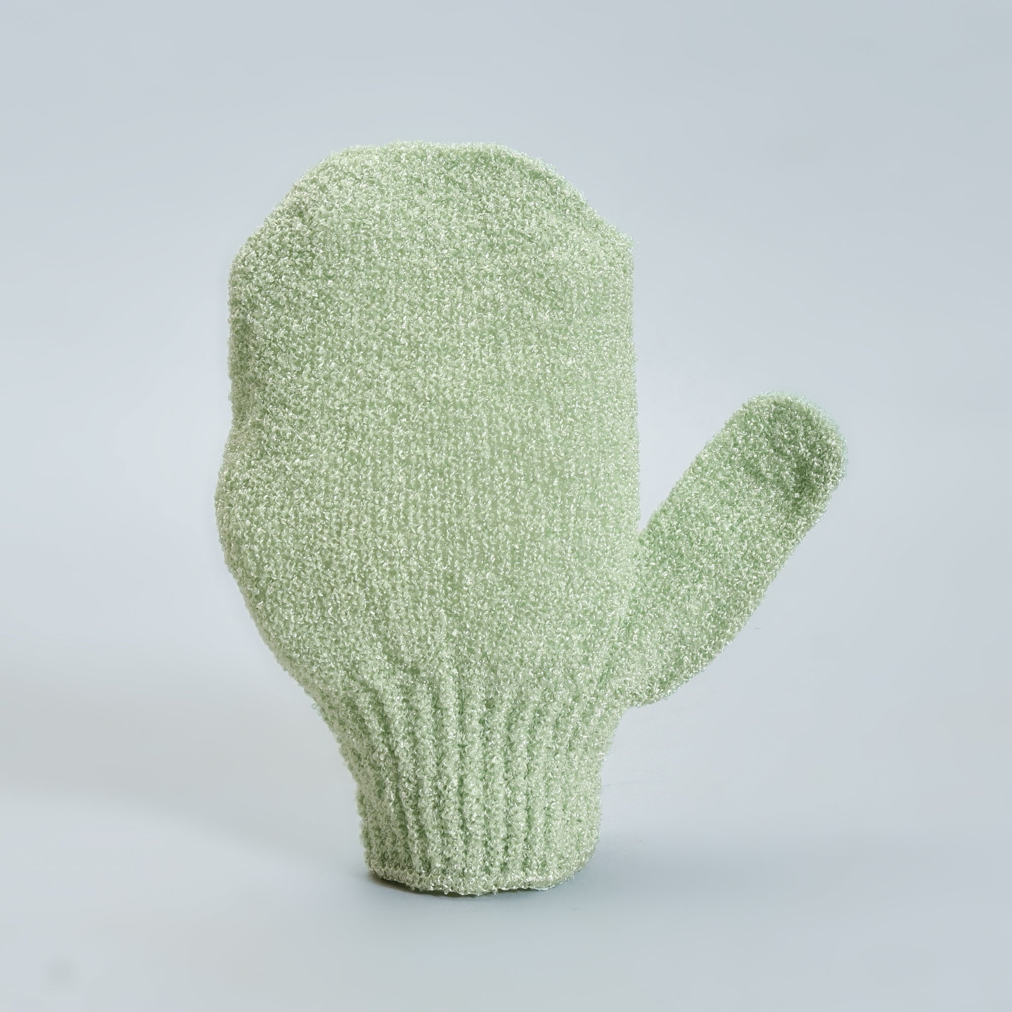 Mumuso Exfoliating Scrubbing Bath Gloves - Green/ 1 pair