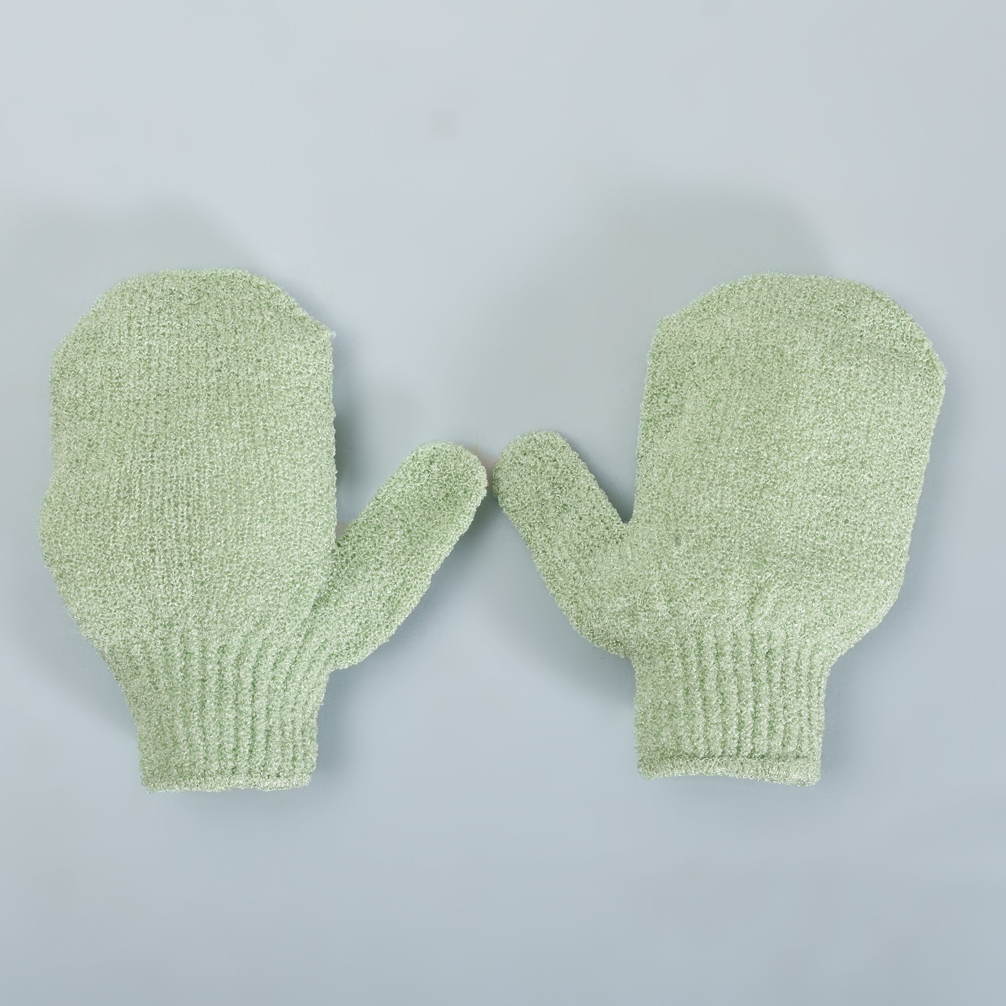 Mumuso Exfoliating Scrubbing Bath Gloves - Green/ 1 pair