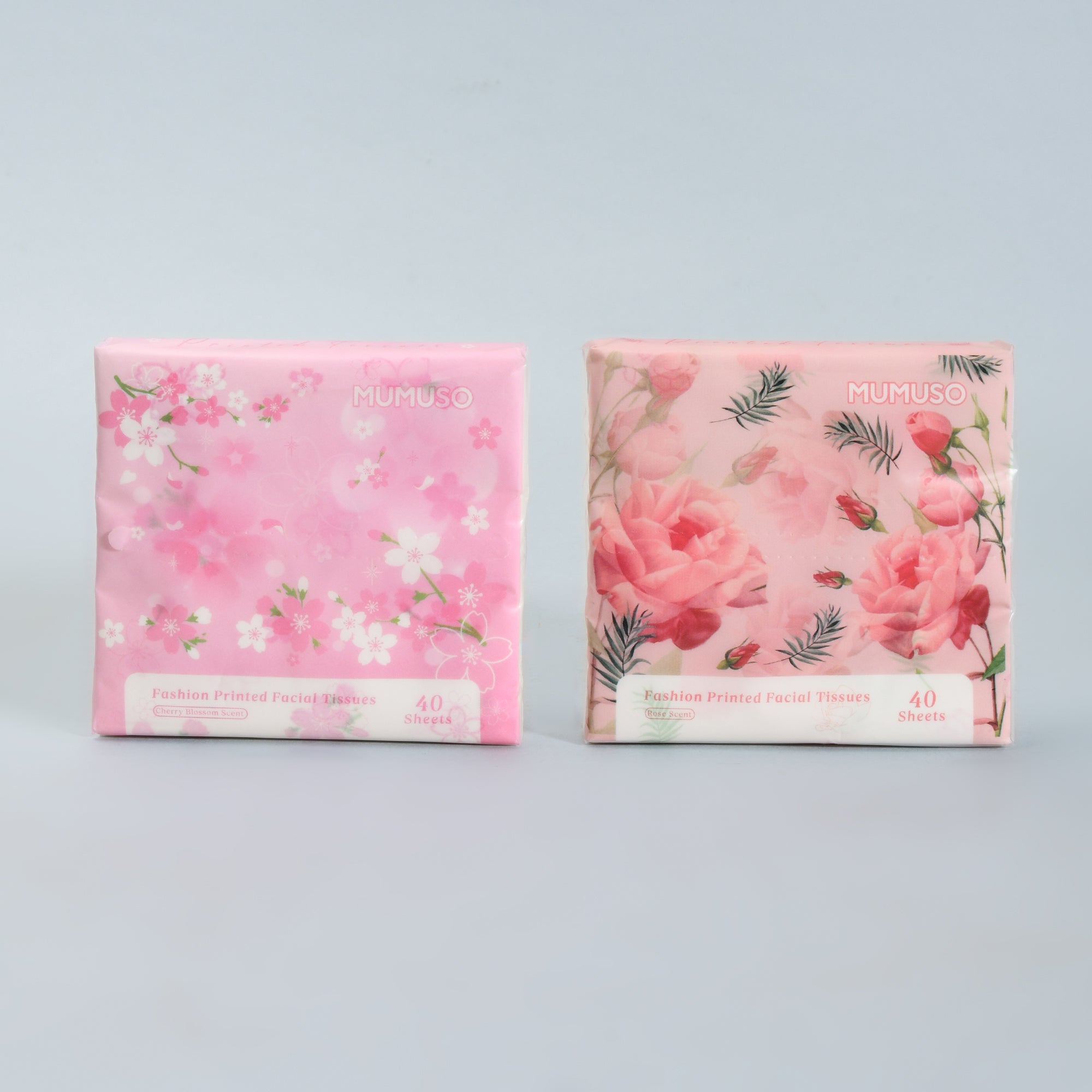 Fashion Printed Facial Tissues – Rose & Cherry Blossom Scented Edition (40 Sheets)