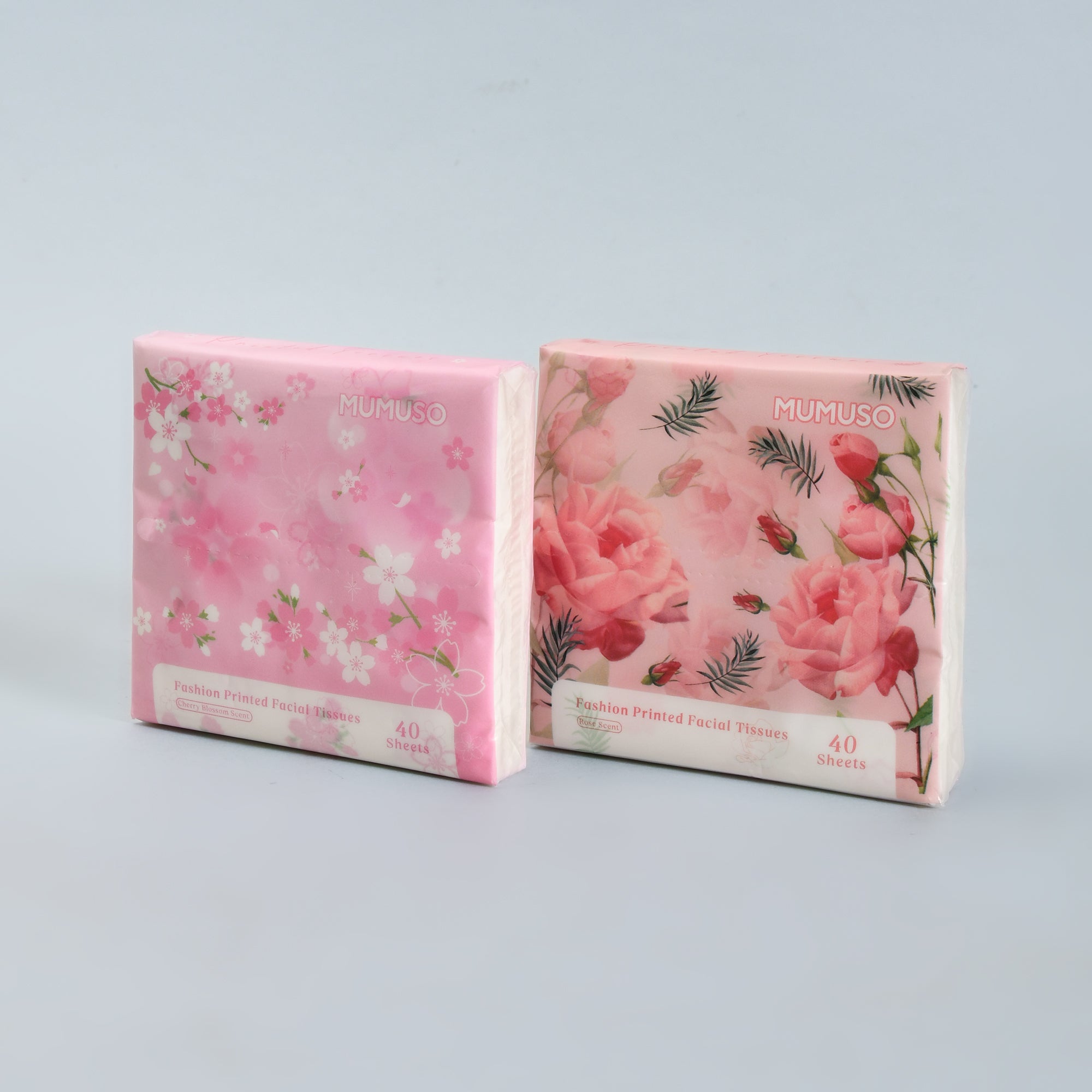 Fashion Printed Facial Tissues – Rose & Cherry Blossom Scented Edition (40 Sheets)