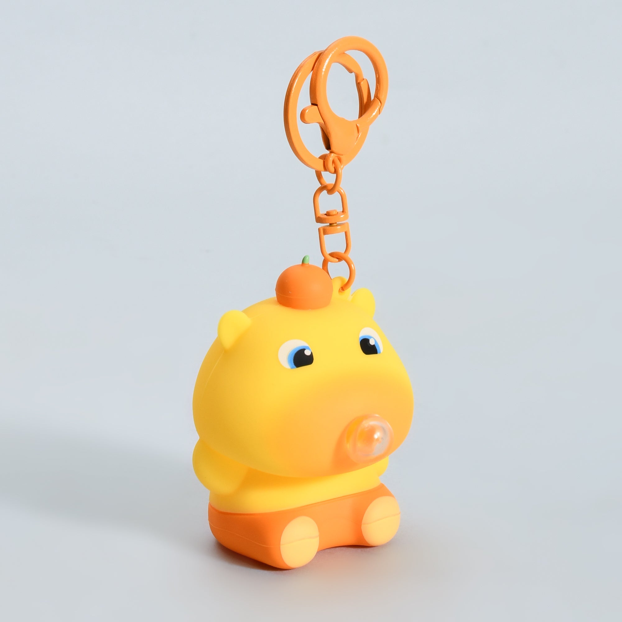 Capybara Bubble Blowing Lulu Keychain- Yellow and Orange