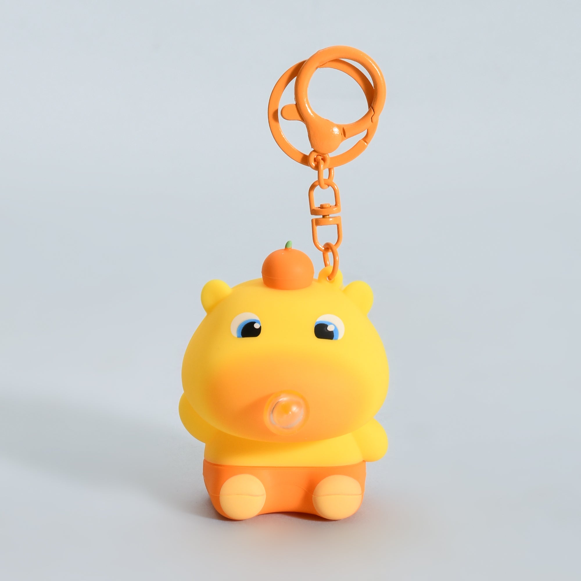 Capybara Bubble Blowing Lulu Keychain- Yellow and Orange