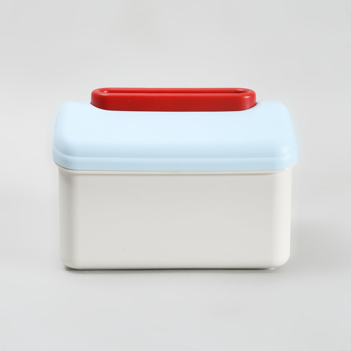 Macaron Series Little House Tissue Box with Wall Mount Sticker- Pink & Blue