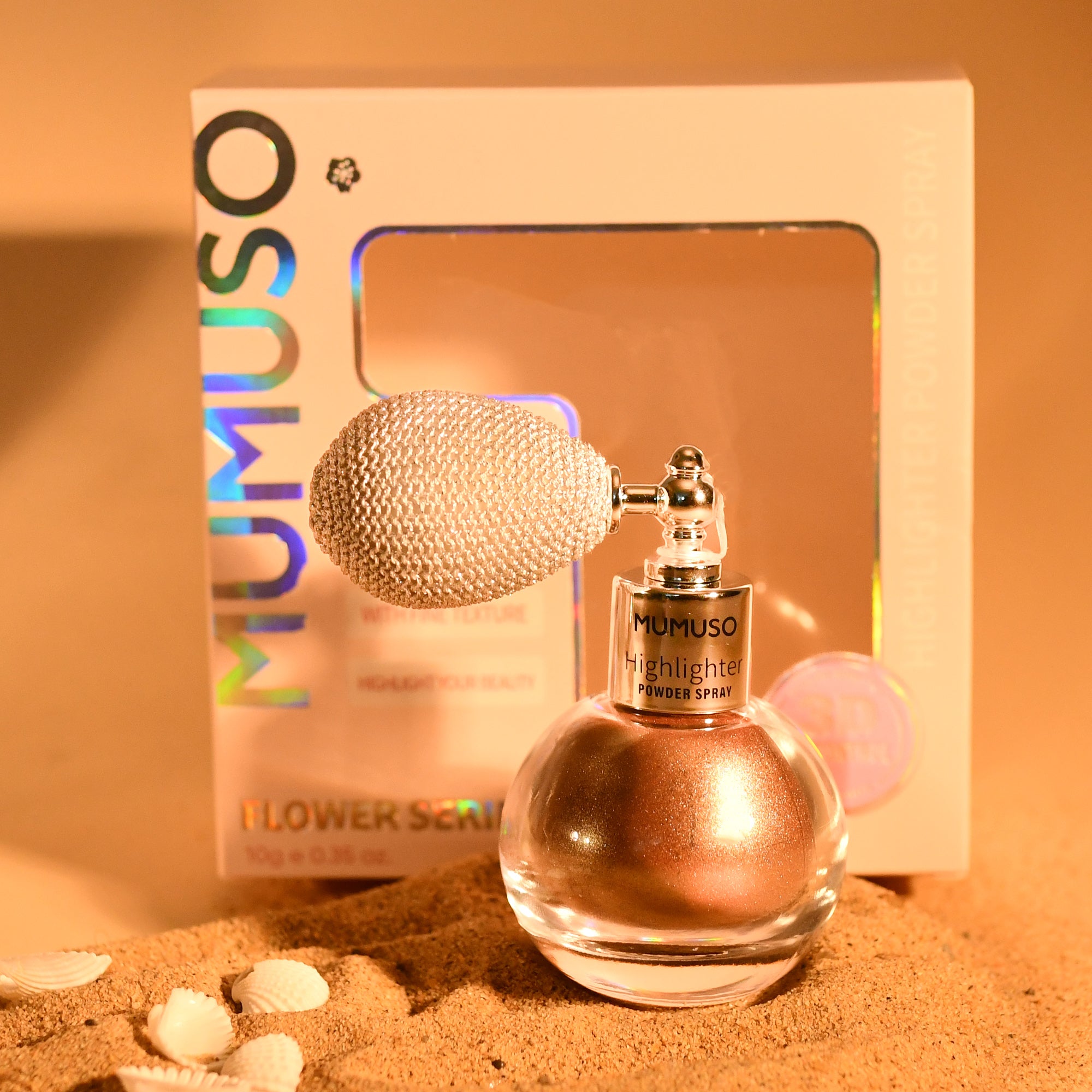 MUMUSO Highlighter Powder Face and Body Spray -Rose Gold
