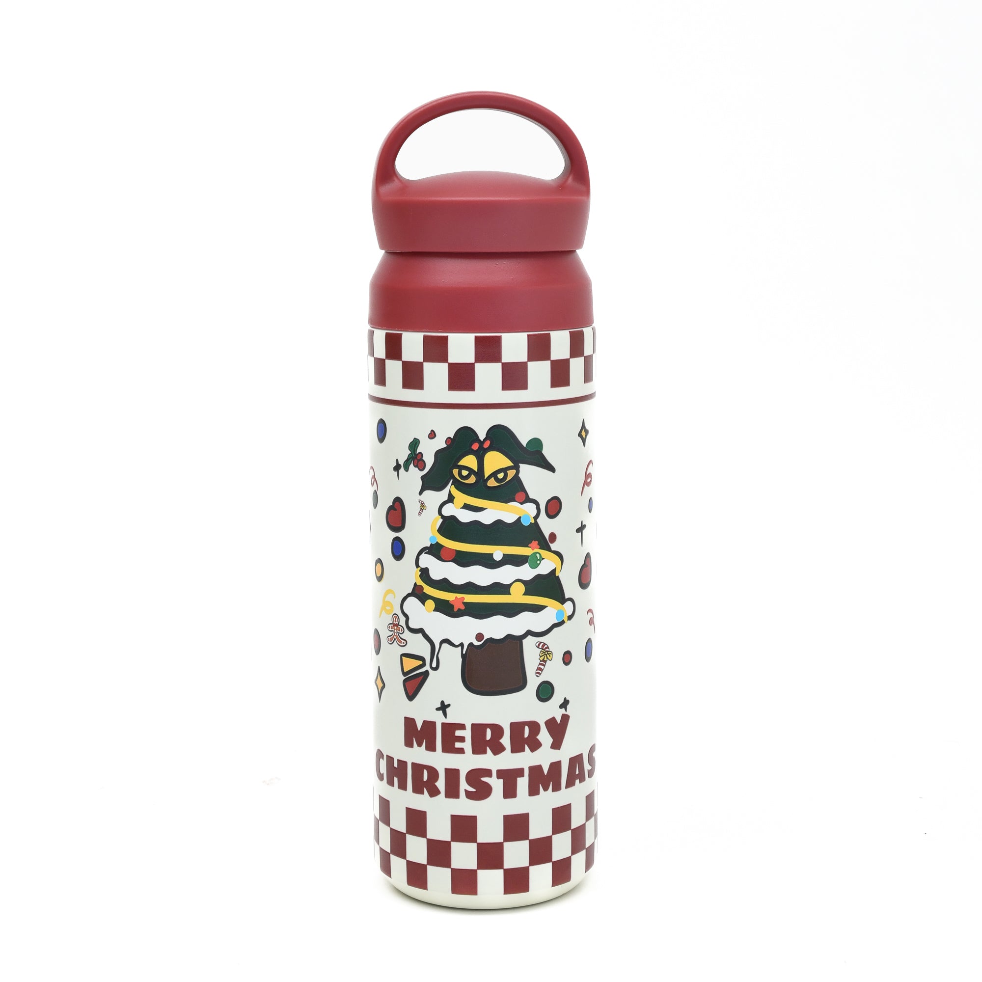 Mumuso Christmas Insulated Water Bottle with Handle (450 ml)
