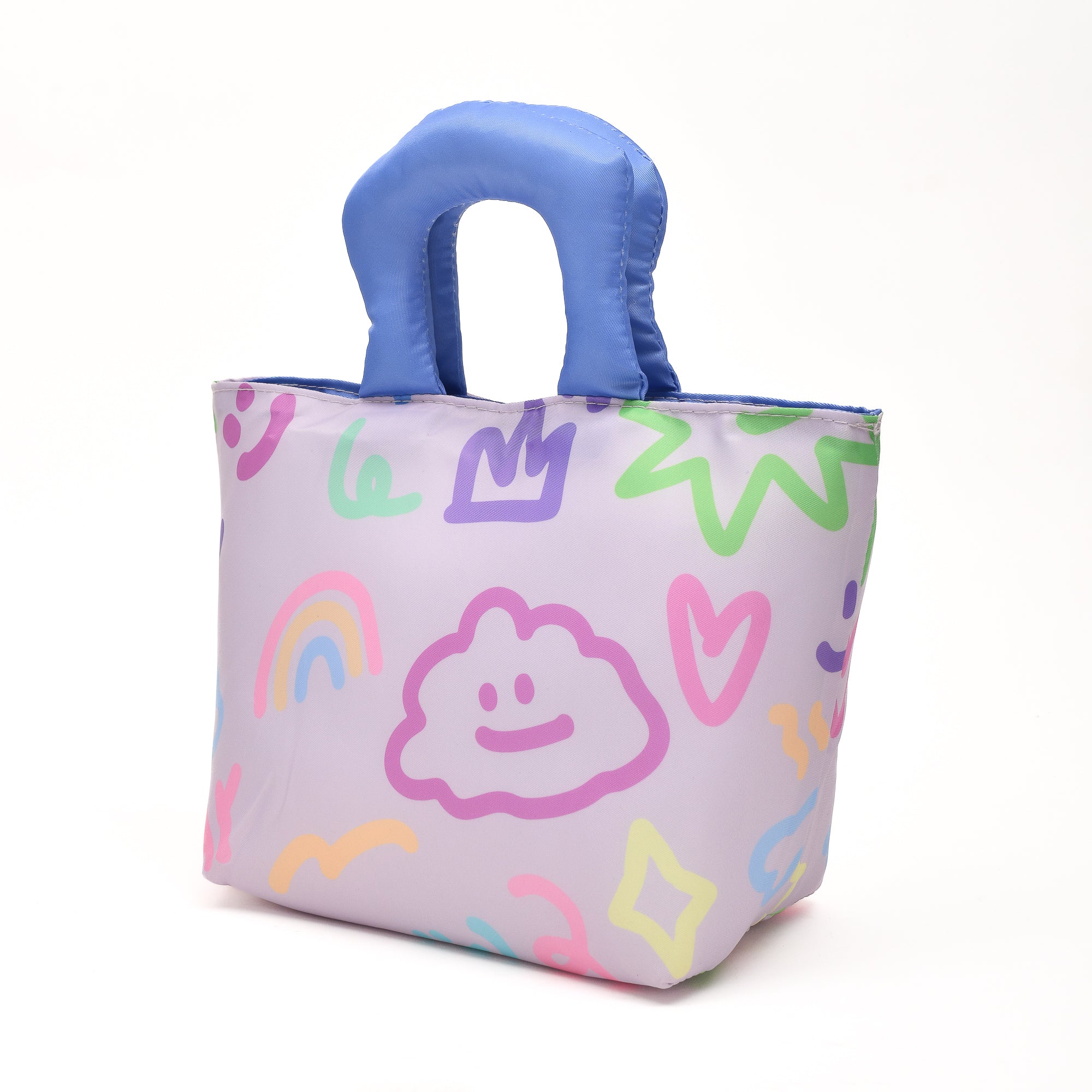Colourful Cartoon Lunch Bag- Pink/Purple
