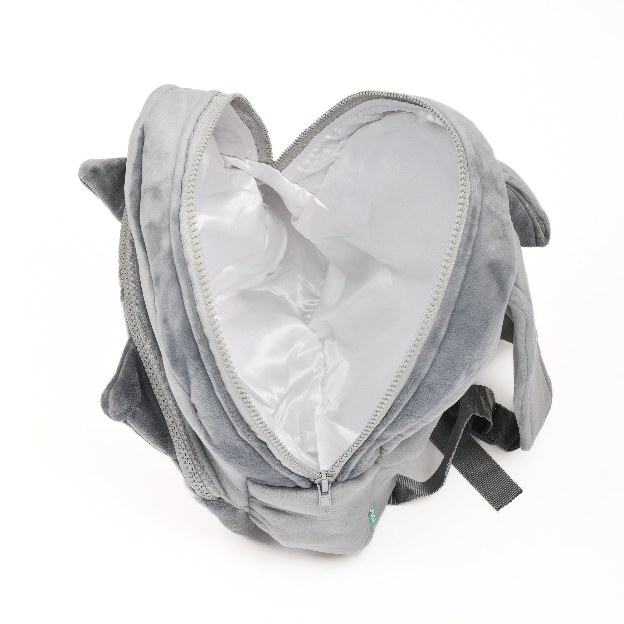 Mumuso Cute Cat Designed Plush Bag- Grey- 14in