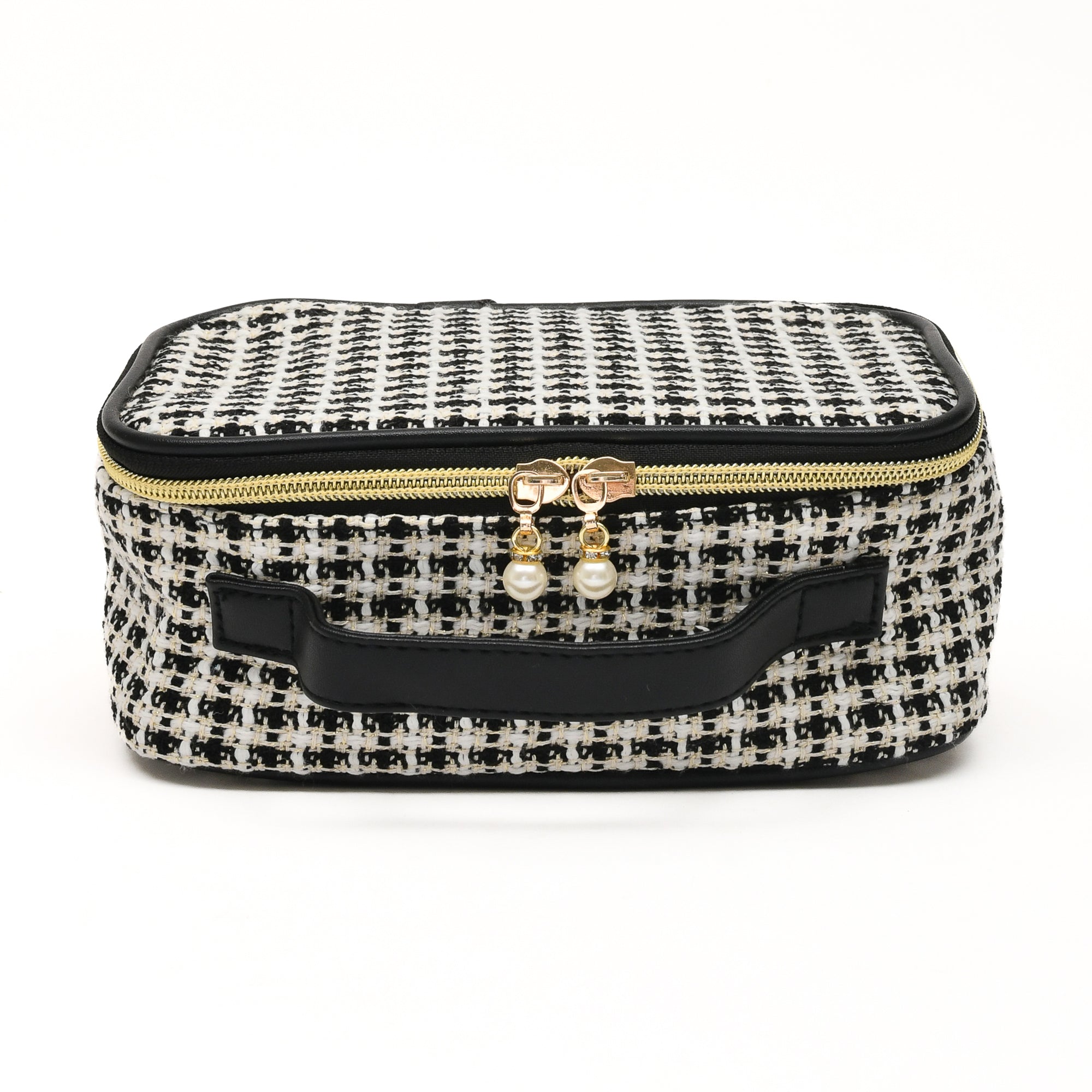 Mumuso Jacquard Weave Portable Cosmetic Bag – Black