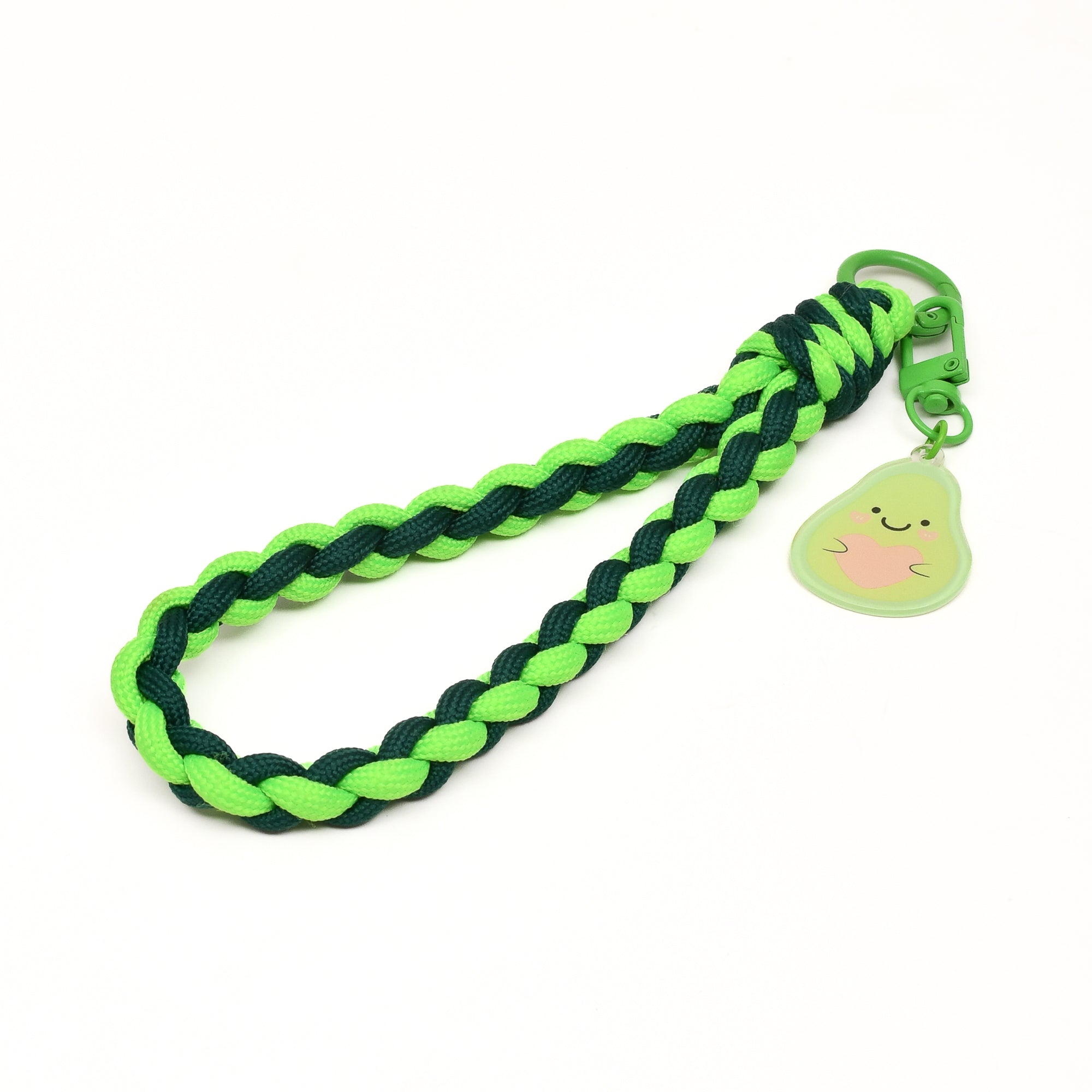 Braided Phone Wrist Band with Phone Charm- Avocado