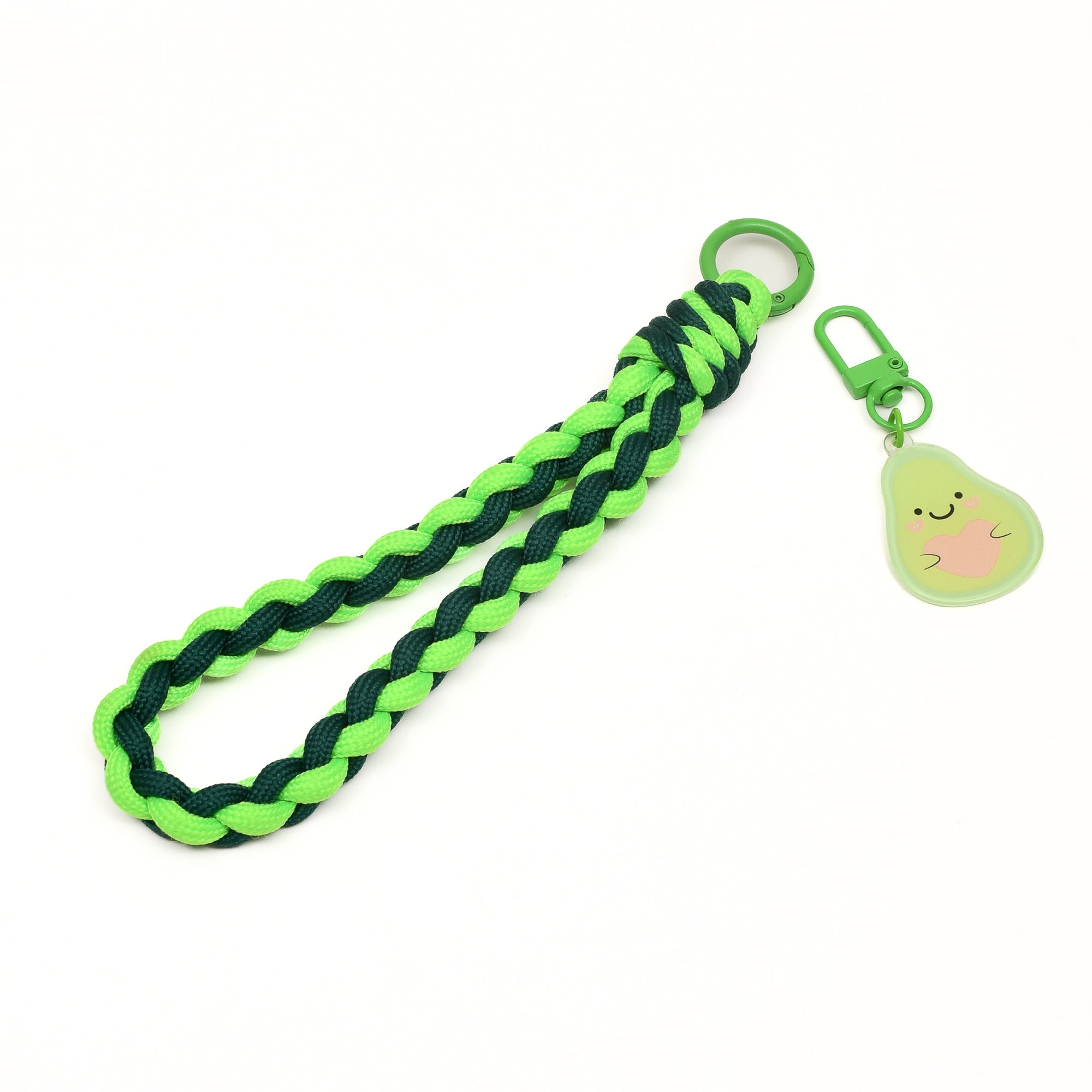 Braided Phone Wrist Band with Phone Charm- Avocado