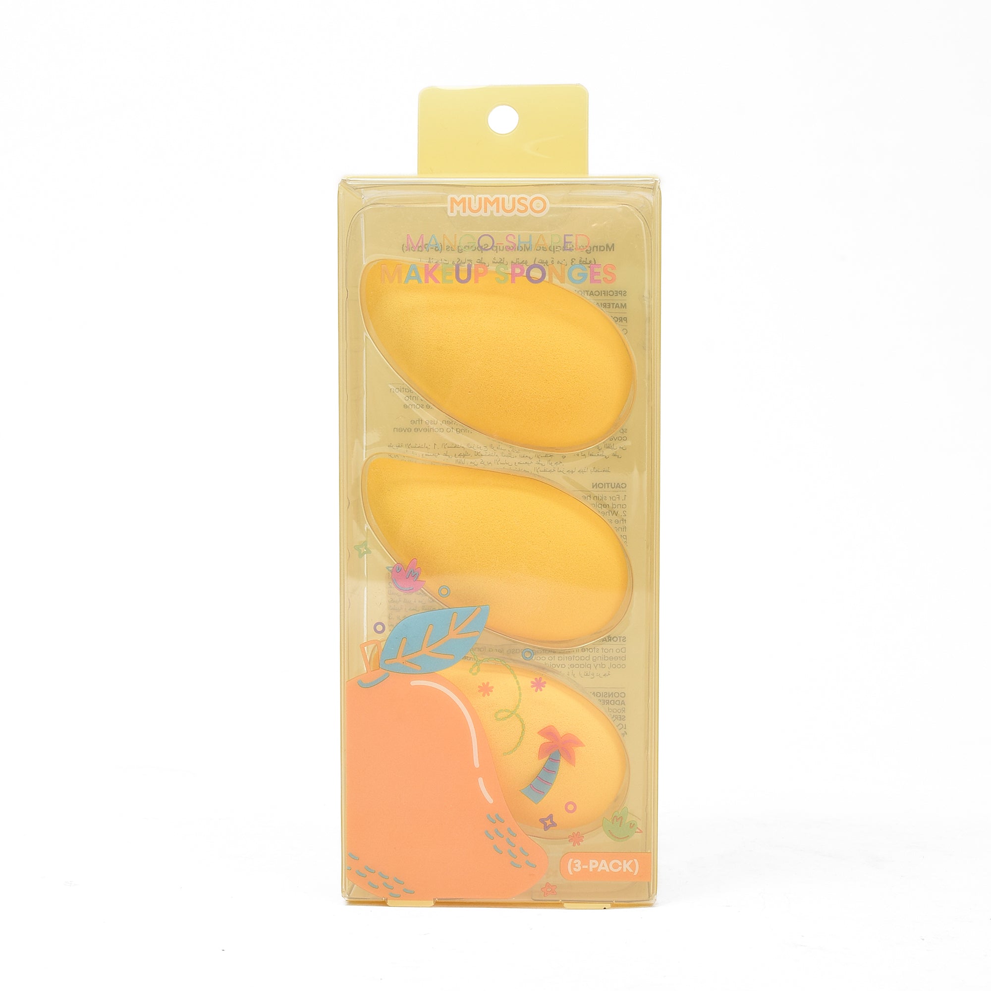 Mumuso Mango-Shaped Makeup Sponges- 3 Pack