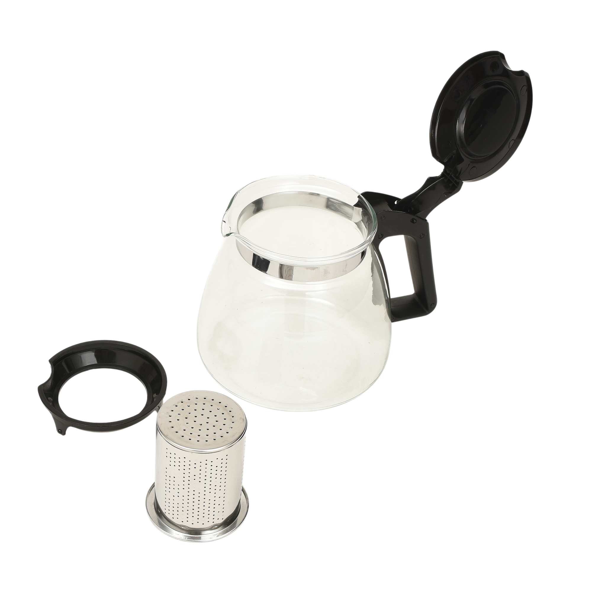 Glass Tea Pot with Infuser and Cups Set - 5 Pcs