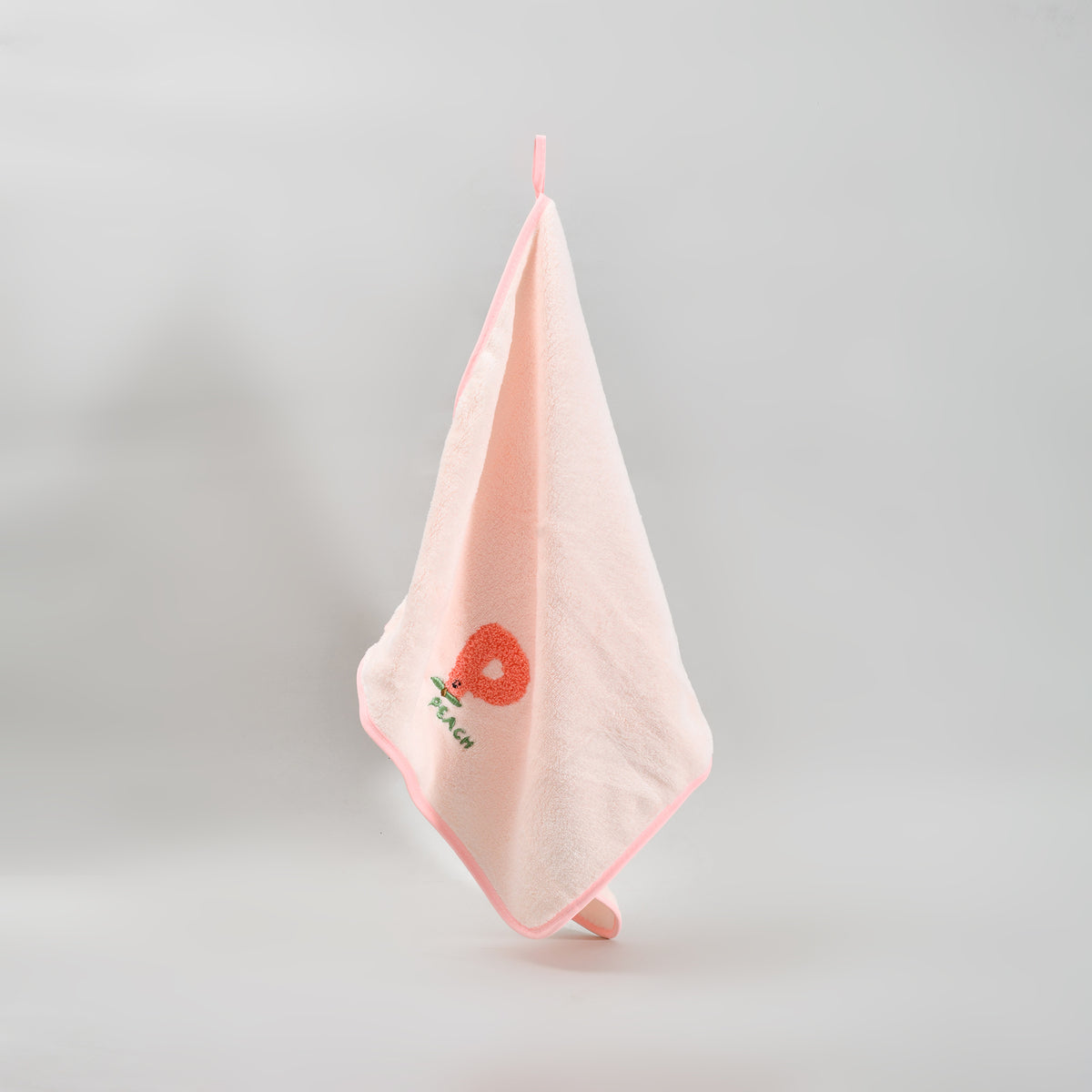 Fun Fruit Print Face Towel - Grey / Pink