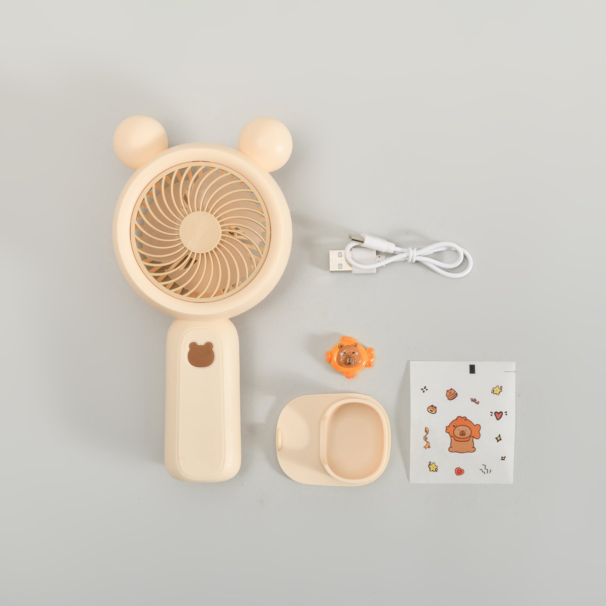 Capybara Portable Handheld Fan with Cute Stickers!