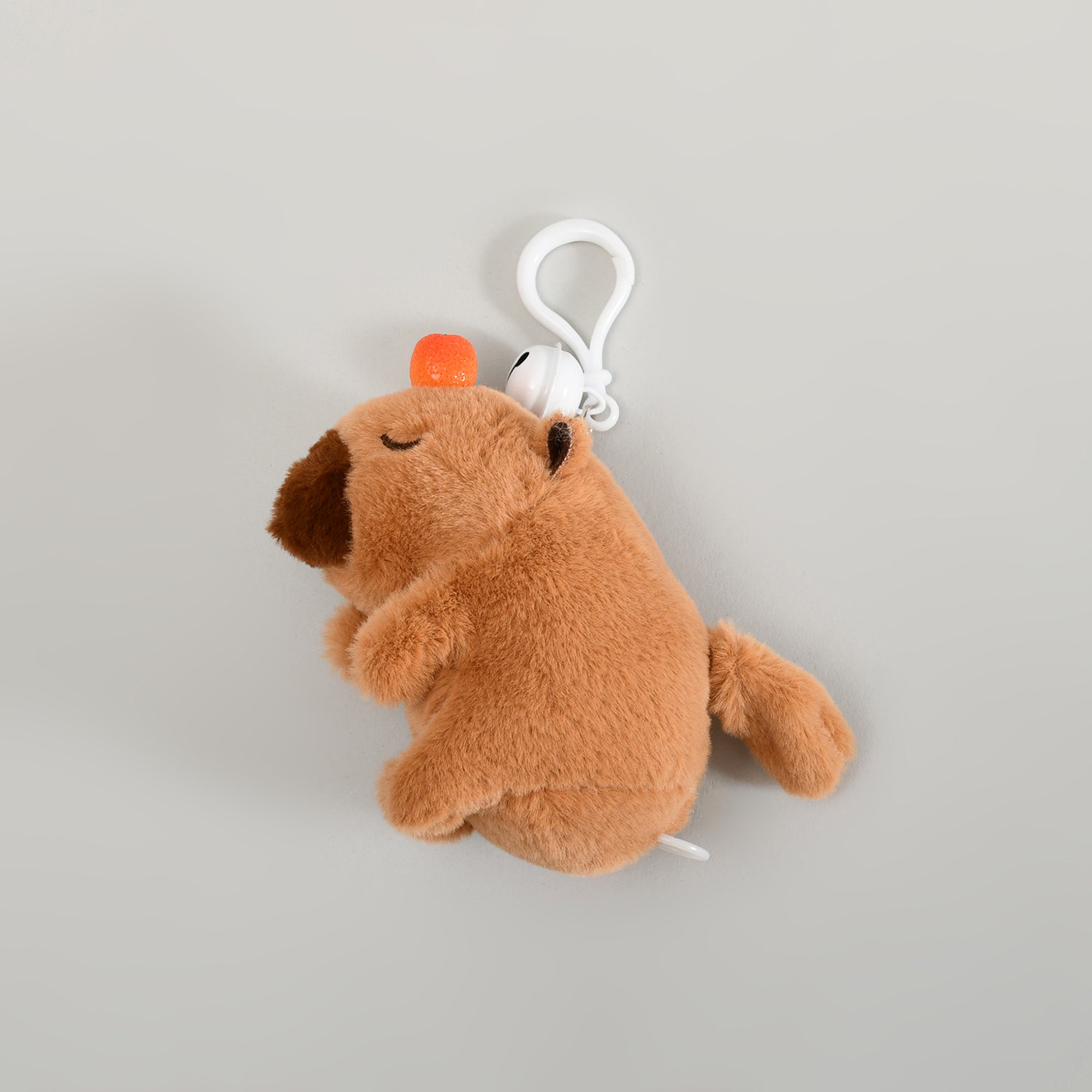 Adorable Capybara Wagging Tail Keychain- Brown