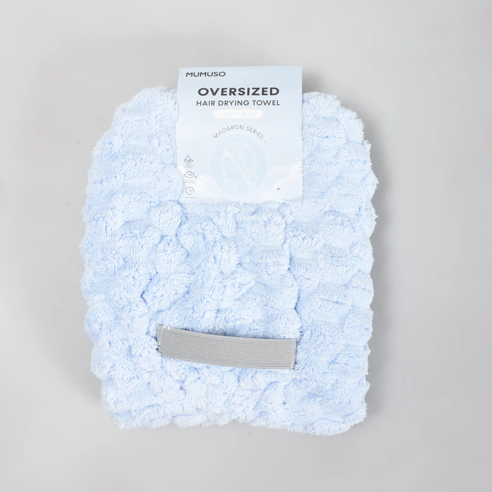 Macaron Series Oversized Hair Drying Towel — Light Blue