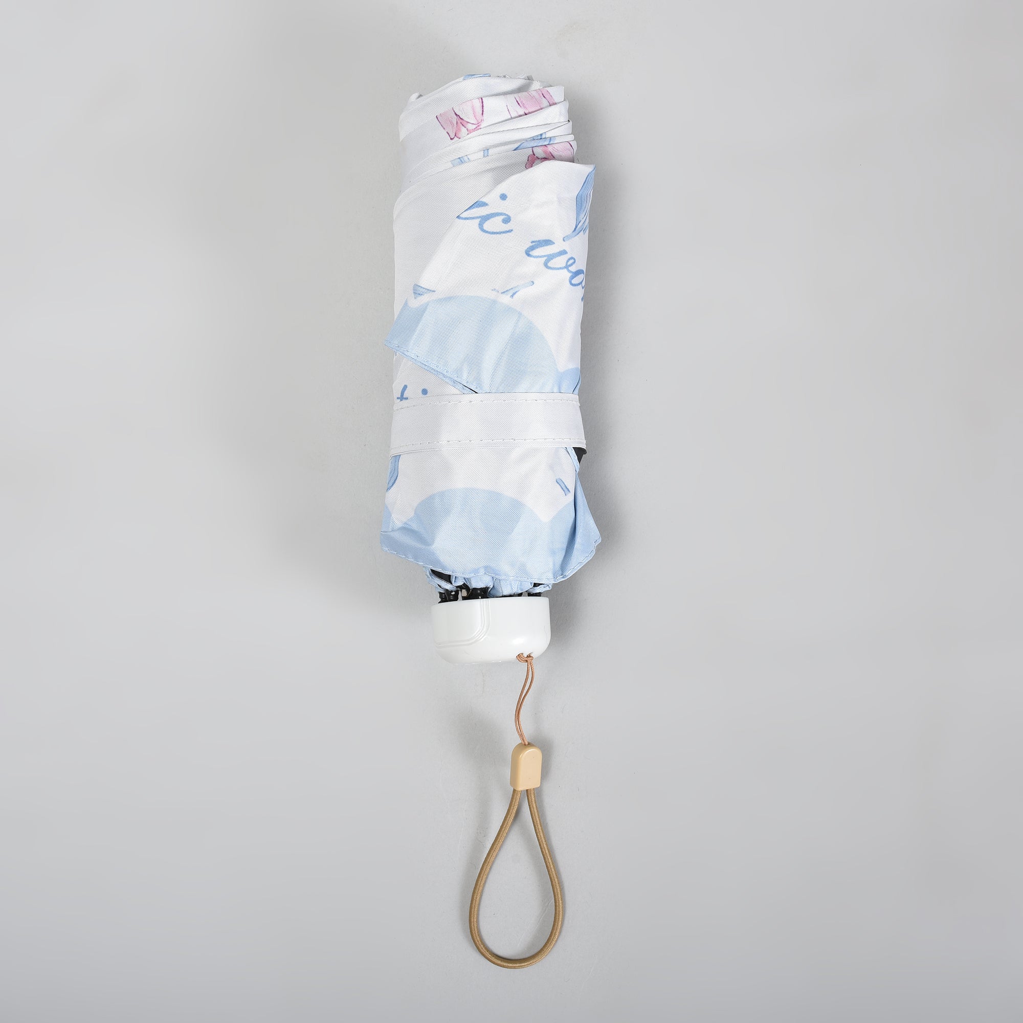 Mumuso Floral Print 5-Fold Sun Umbrella with cute cover
