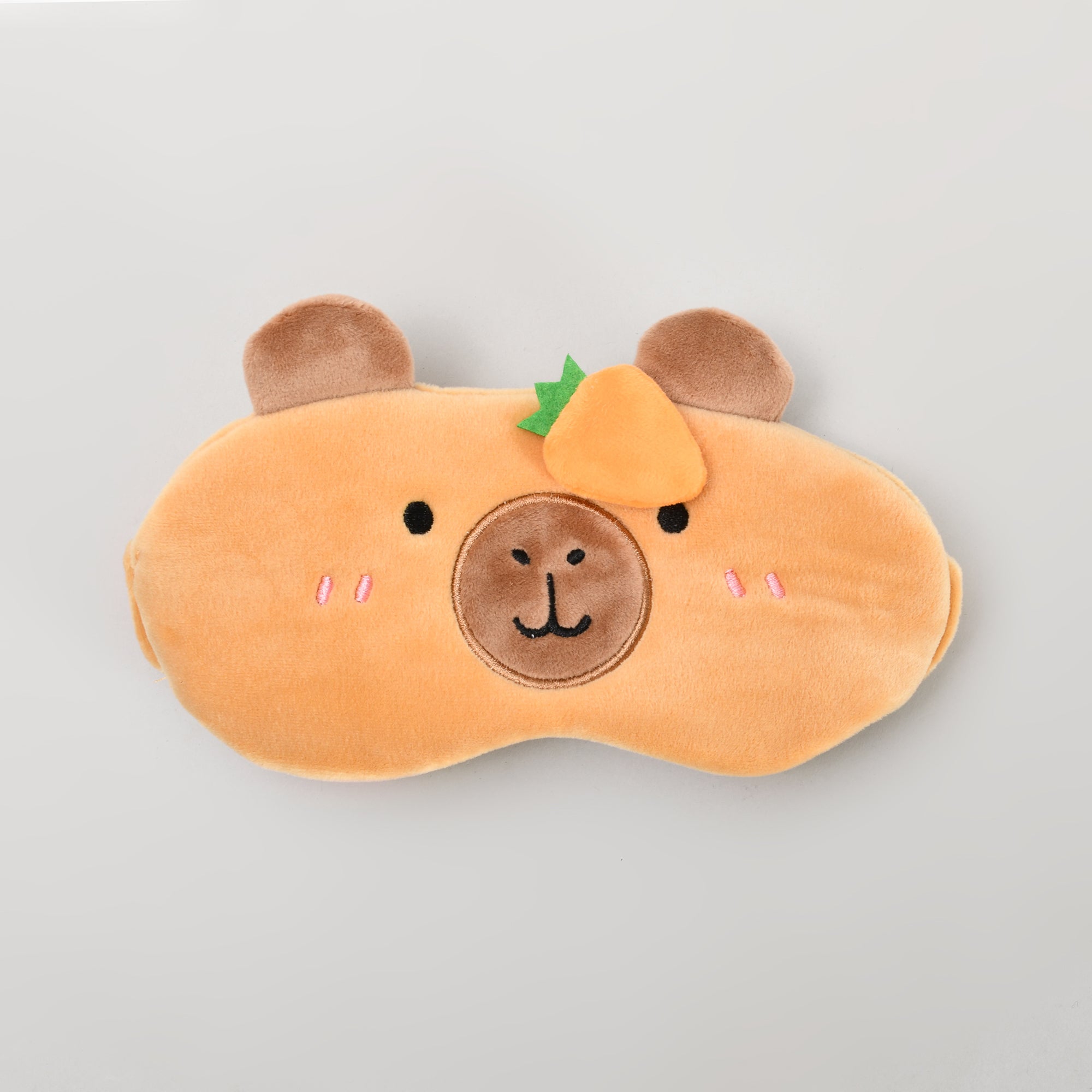 Cute Capybara Plush Sleeping Eye Mask with A Carrot