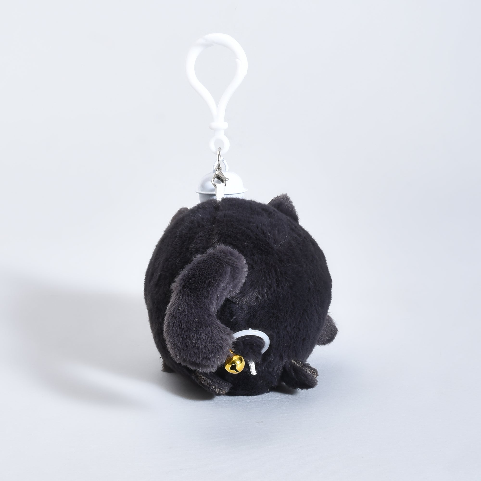 Ultra Cute Black Cat Plush Keychain with Bell and Wagging Tail