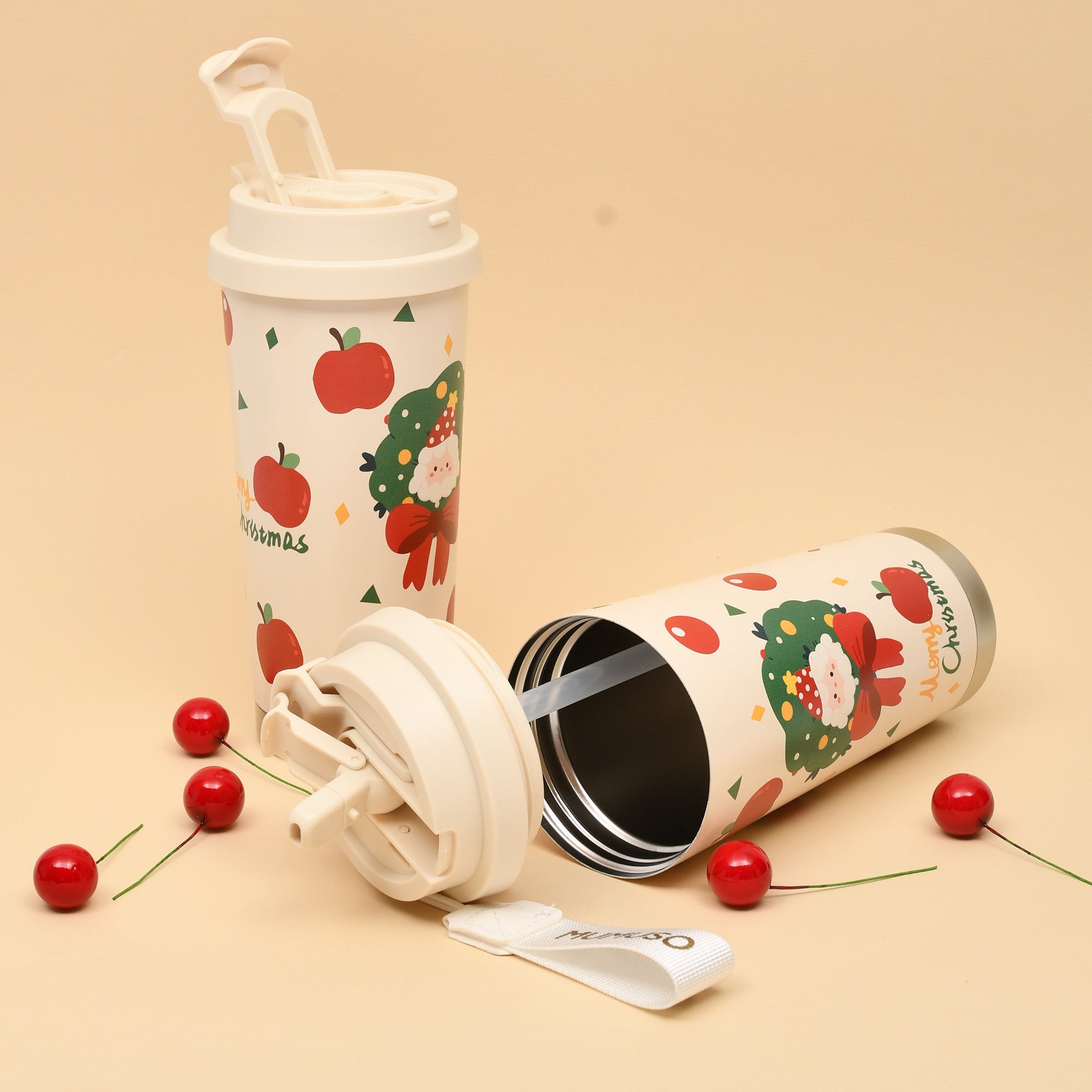 Christmas Dual-Use Insulated Coffee Tumbler (Santa Claus/500 mL)