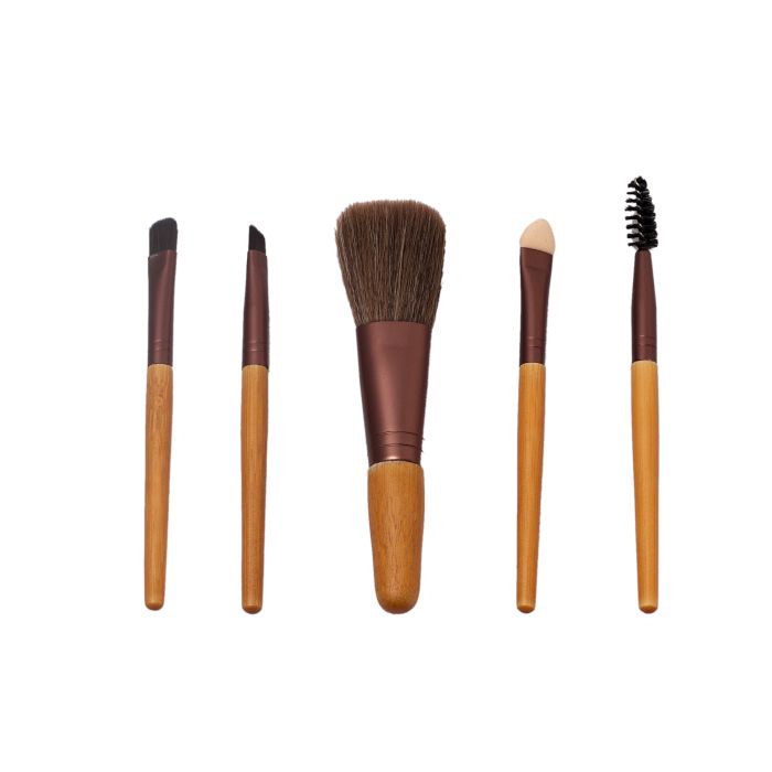 Natural Bamboo Makeup Brush Set of 5 Mumuso