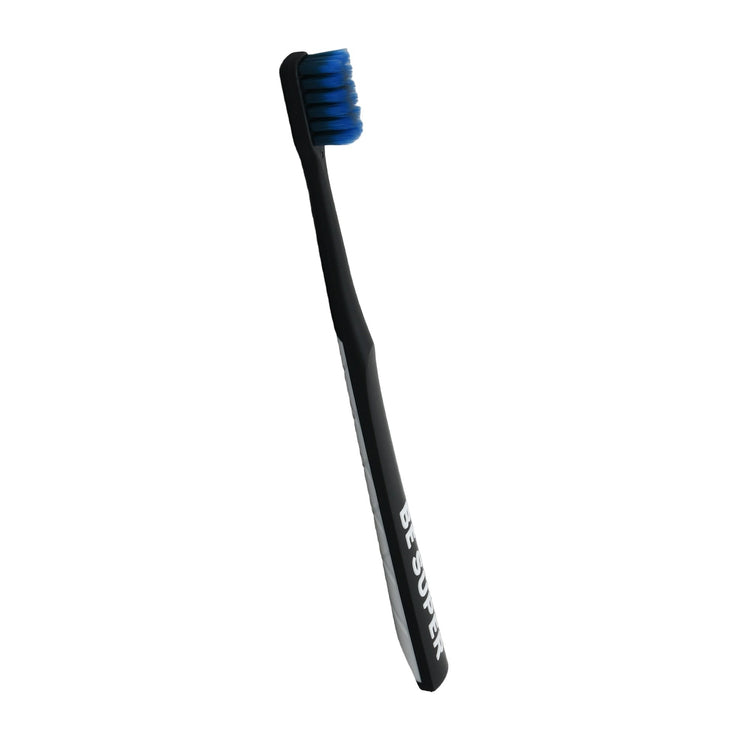 Natural Oral Care Toothbrush with Bamboo Charcoal Bristles - Pack of 2 / Black Mumuso