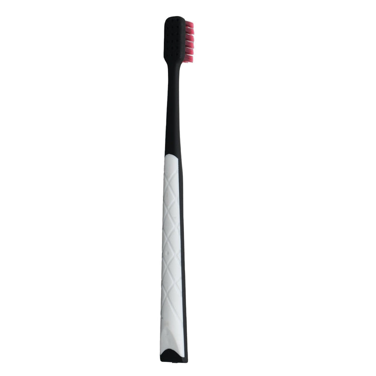 Natural Oral Care Toothbrush with Bamboo Charcoal Bristles - Pack of 2 / Black Mumuso