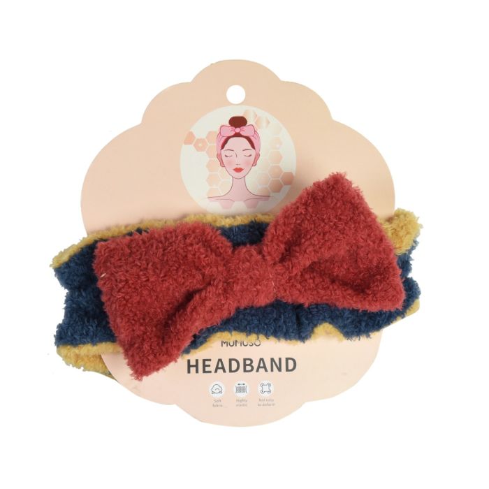 Plush Bowtie Headband - Blue Mumuso