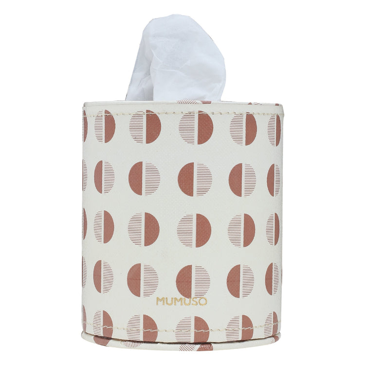 Round Tissue Box - Brown Mumuso