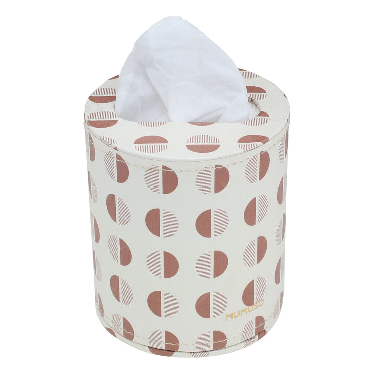 Round Tissue Box - Brown Mumuso